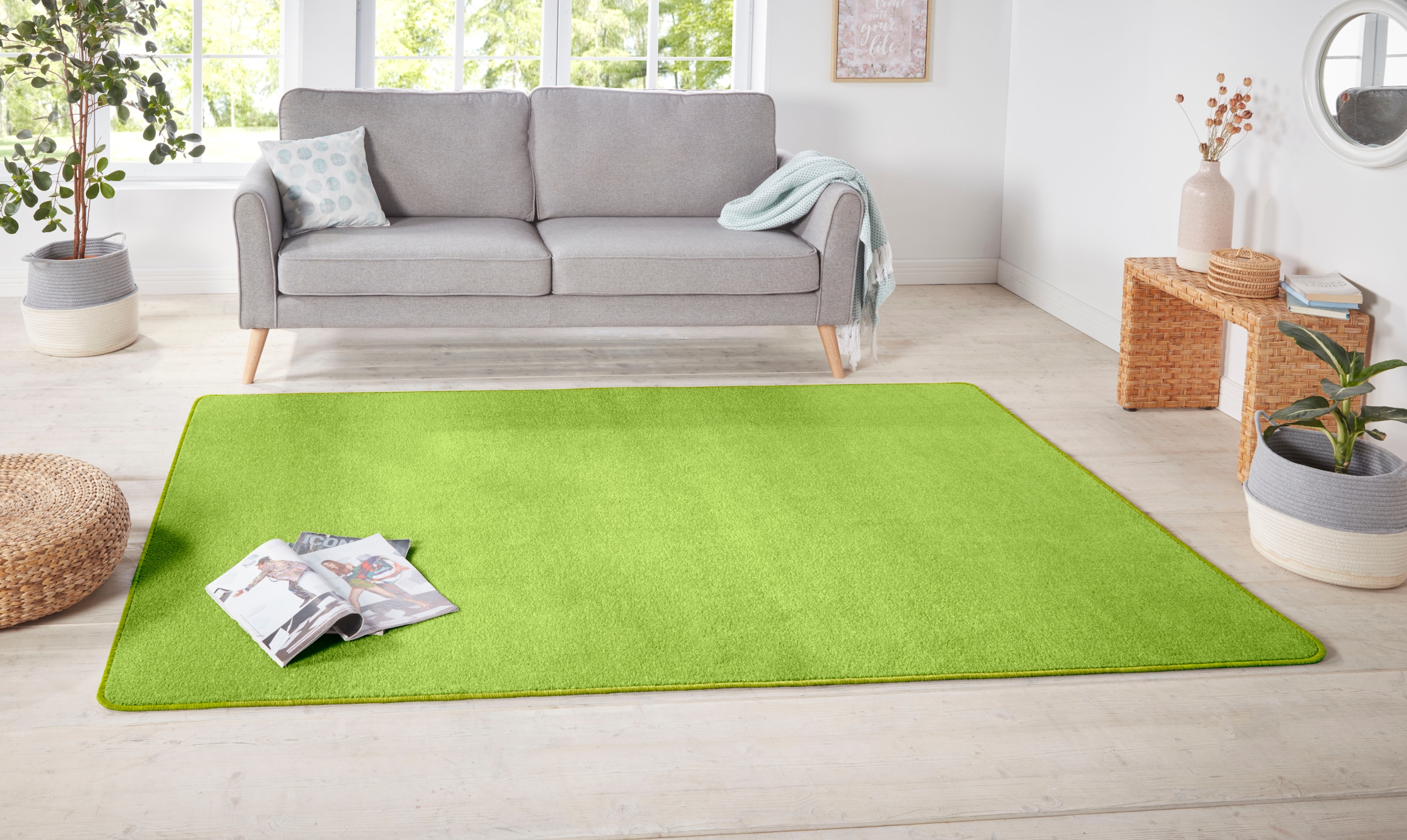 HANSE Home Teppich »Shashi«, rechteckig, 8,5 mm Höhe, Kurzflor, Unifarben, Läufer, weich, Esszimmer, Kinderzimmer, Flur