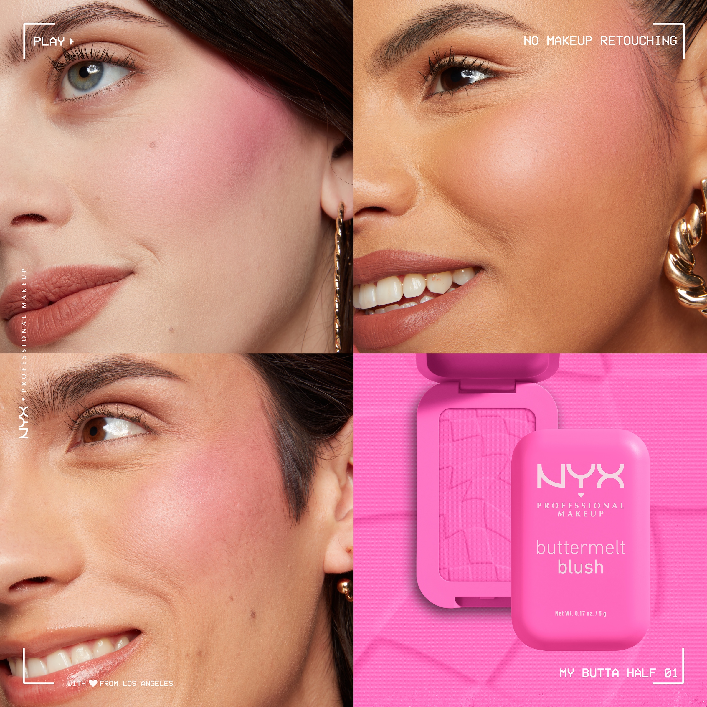 NYX Rouge »Makeup Buttermelt Blush«, Cremige, leichte Textur, variable Deckkraft, pflegende Formel.