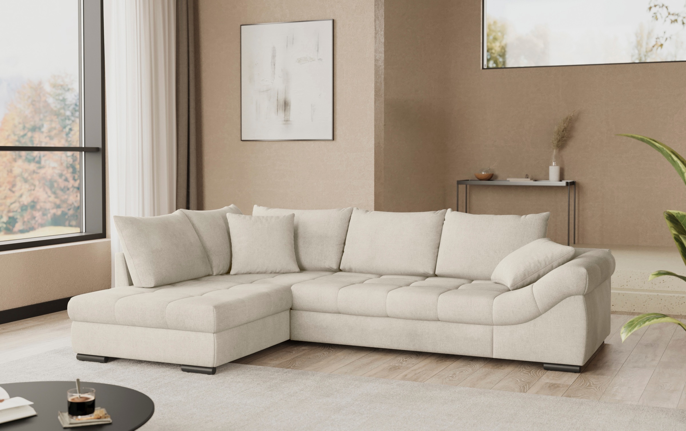 Mr. Couch Ecksofa »Allegro DuraFlex, L-Form«, Hochschläfer-Bettauszug, Kaltschaumpolsterung, bis 140 kg belastbar