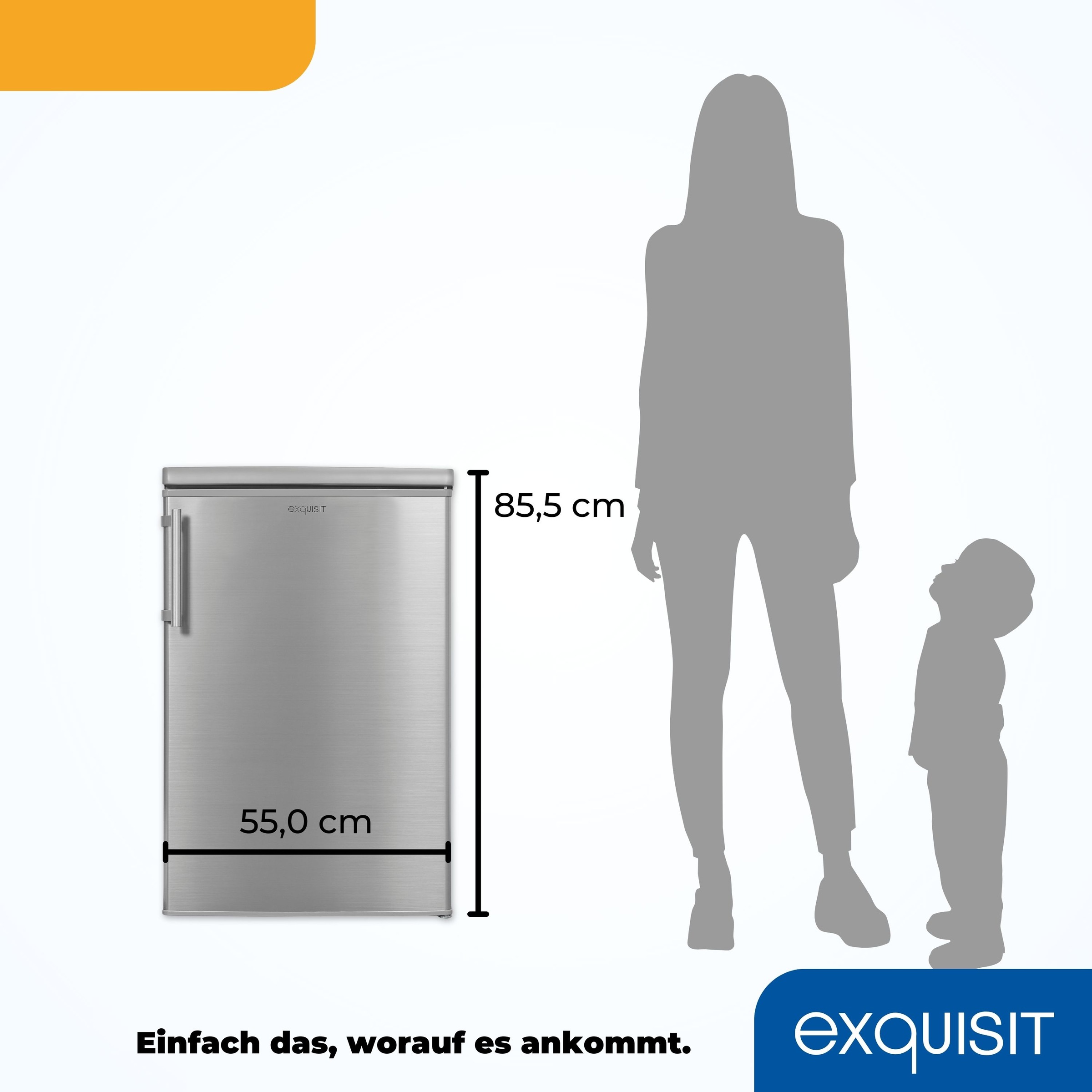 exquisit Kühlschrank »KS16-V-H-040E inoxlook«, 127 L Volumen