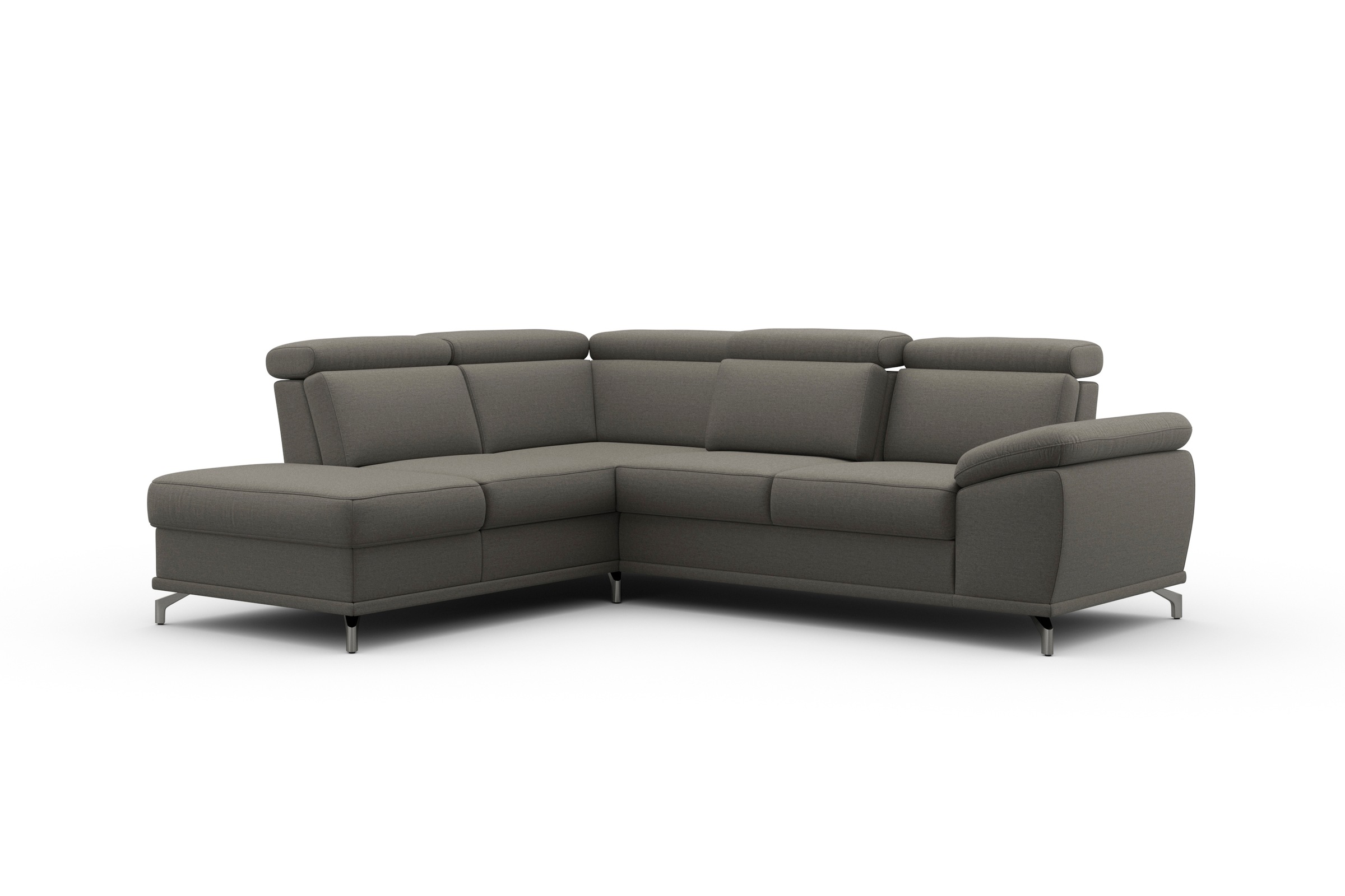sit&more Ecksofa »Cabrio L-Form, mit Sitztiefenverstellung, Arm- und Kopfteilverstellung«, 3 Nierenkissen, Federkern, optional Bettfunktion und Stauraum