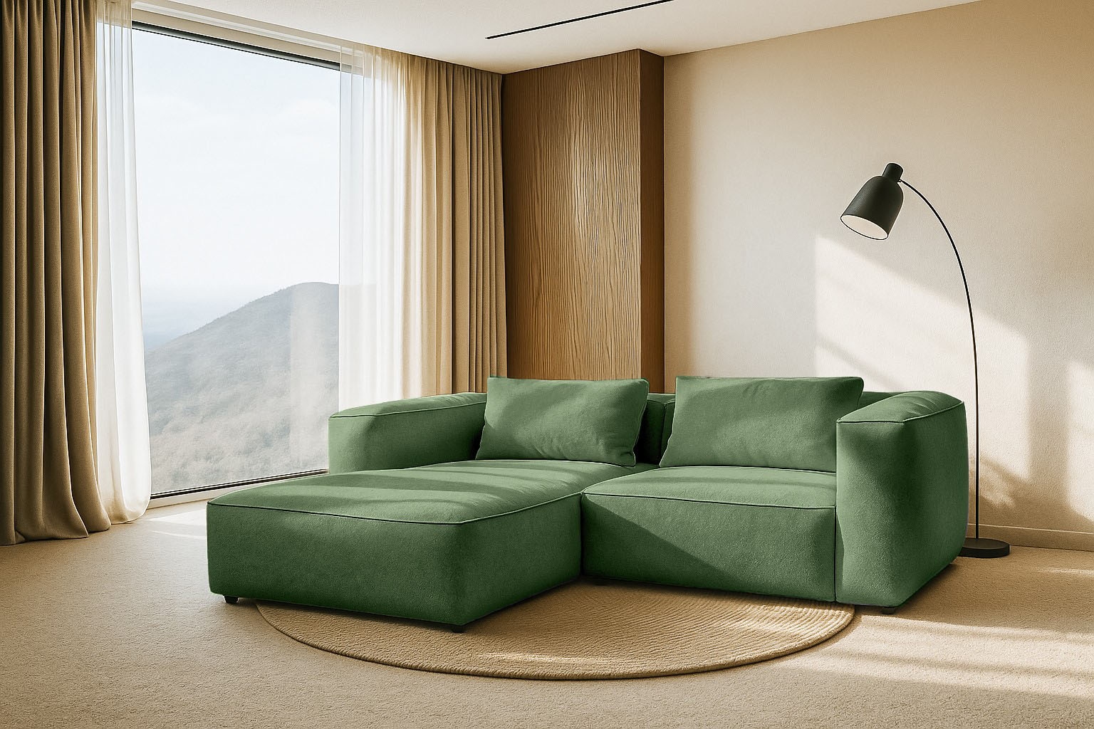 andas Ecksofa »Tvinnet« Breite 228 cm, extra tiefe Sitzfläche, kubisches Si günstig online kaufen