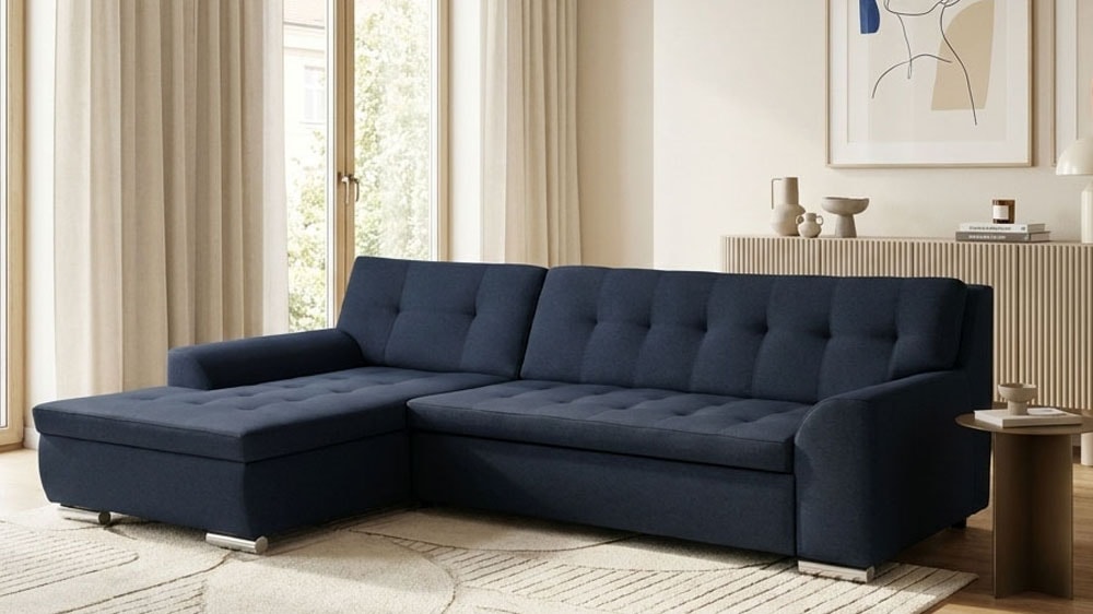 OTTO home Ecksofa »Torrnby 268 x 178 cm, mit Steppungen, modern & stabil« L-Form, aus pflegeleichtem, weichem Luxus-Microfaser