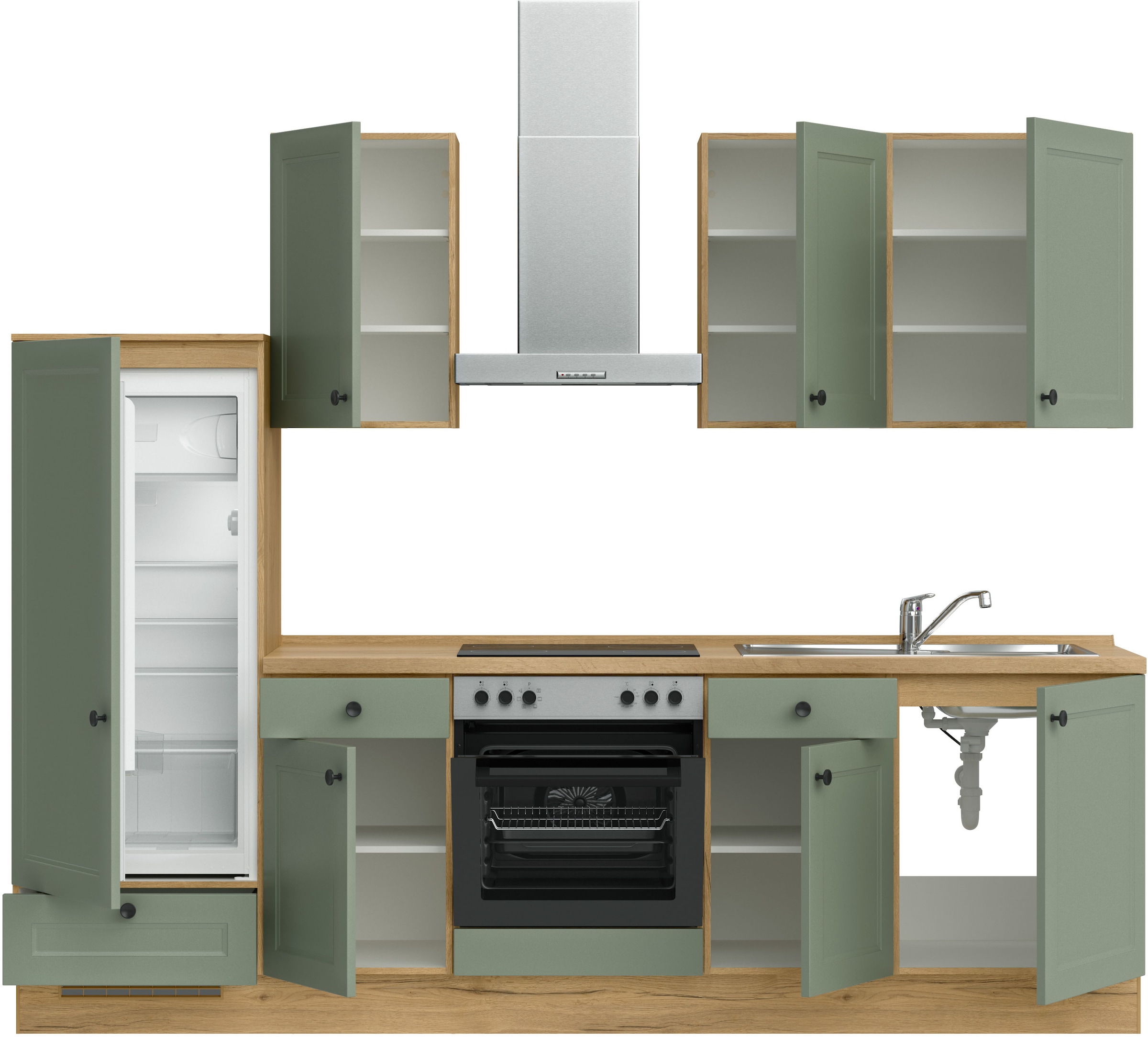 nobilia® Küchenzeile »"Cascada I"« vormontiert, Ausrichtung wählbar, Breite 270 cm, wahlw. mit E-Geräten