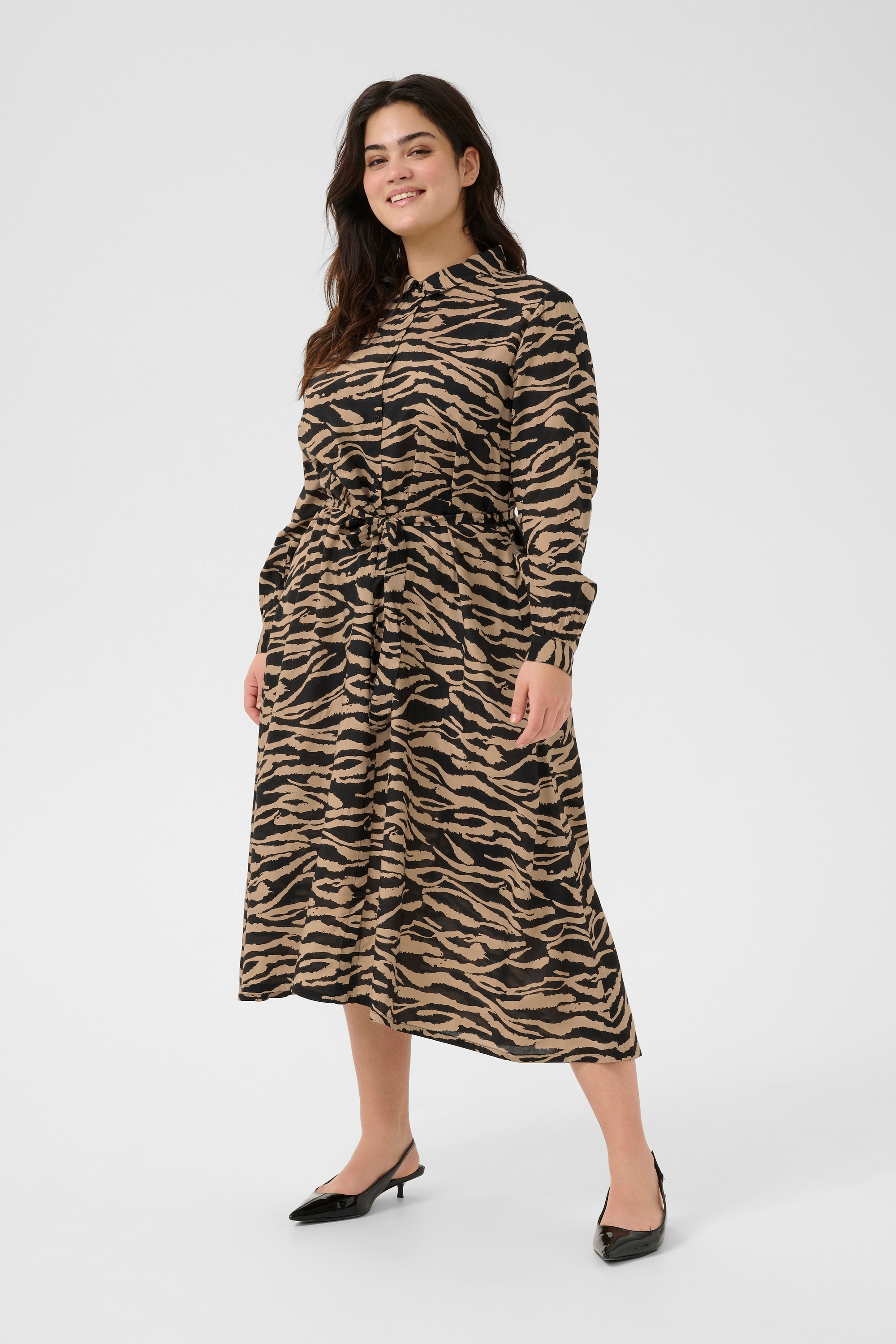 KAFFE Curve Midikleid »Damen Kleid KColivia«