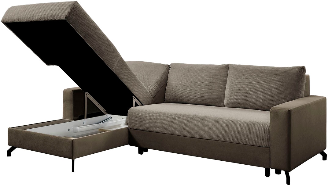 exxpo - sofa fashion Ecksofa »Quattro L-Form, B/T: 247/162 cm«, wahlweise mit Bettfunktion, Bettkasten