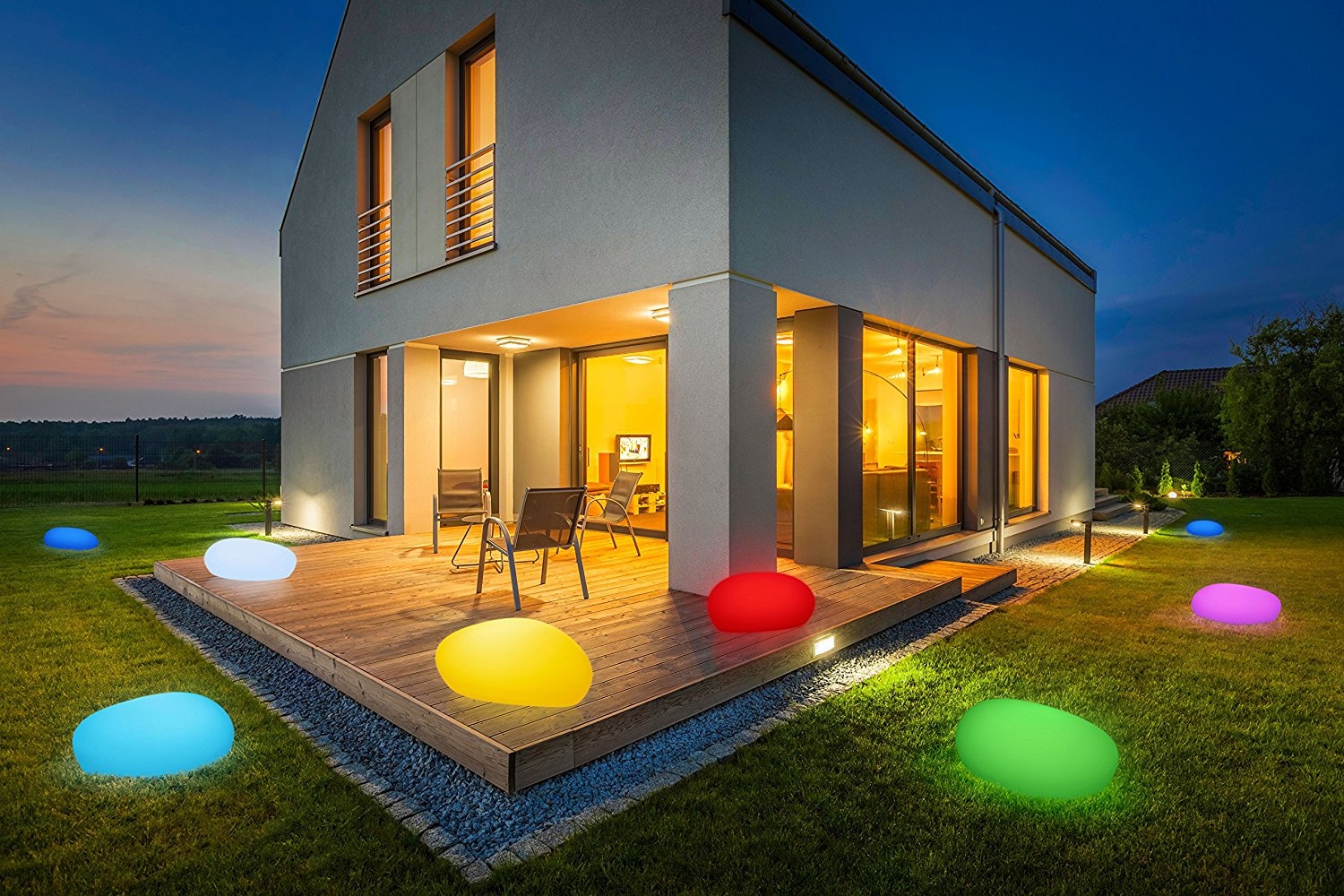 my home LED Solarleuchte »Elowyn, LED-Solar Steinleuchte 40 cm«, Leuchtmittel LED-Modul | LED fest integriert, mit Erdspieß