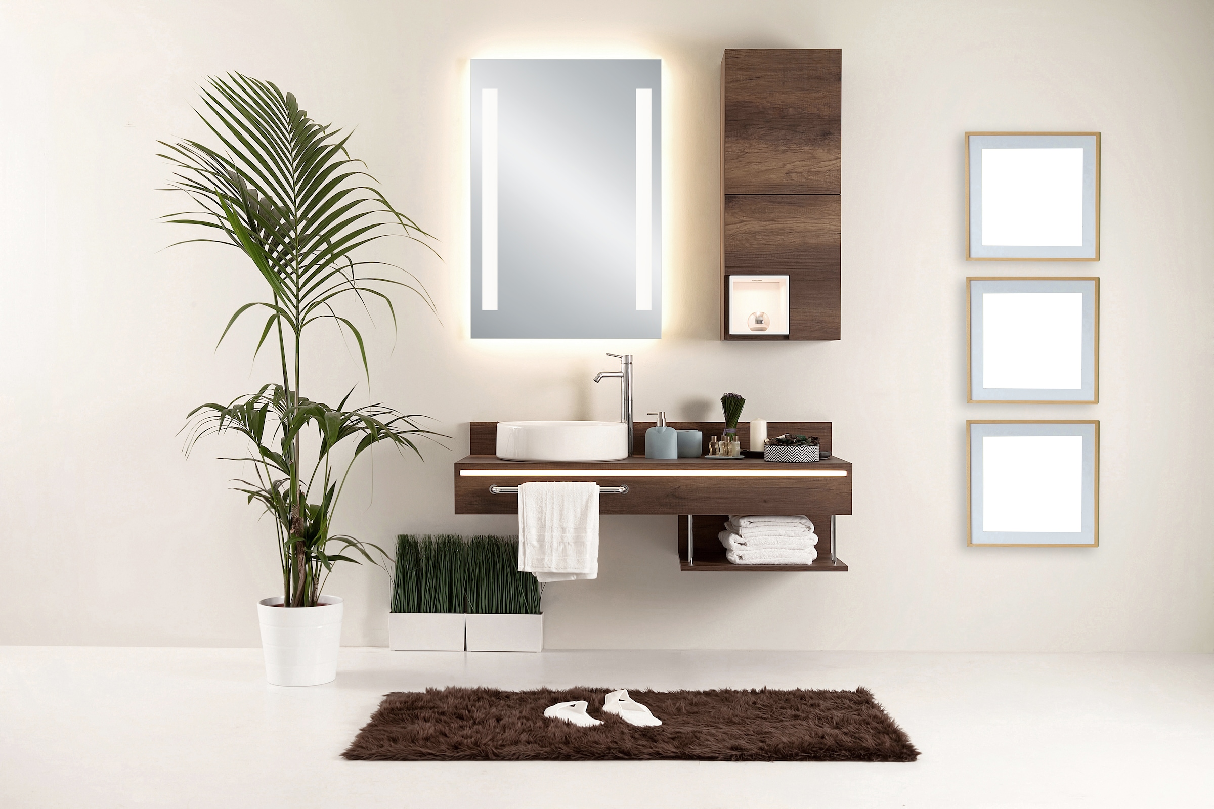 MIRRORS AND MORE LED-Lichtspiegel »Lina« Leuchtspiegel, integriertes Backli günstig online kaufen