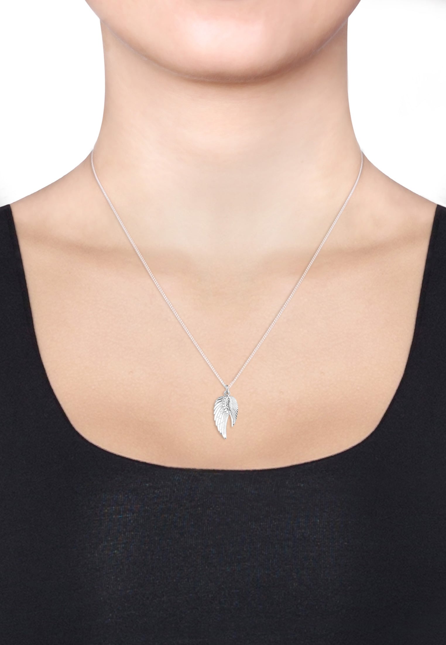 Elli Kette mit Anhänger »Doppelt Flügel Schutzengel 925 Silber«