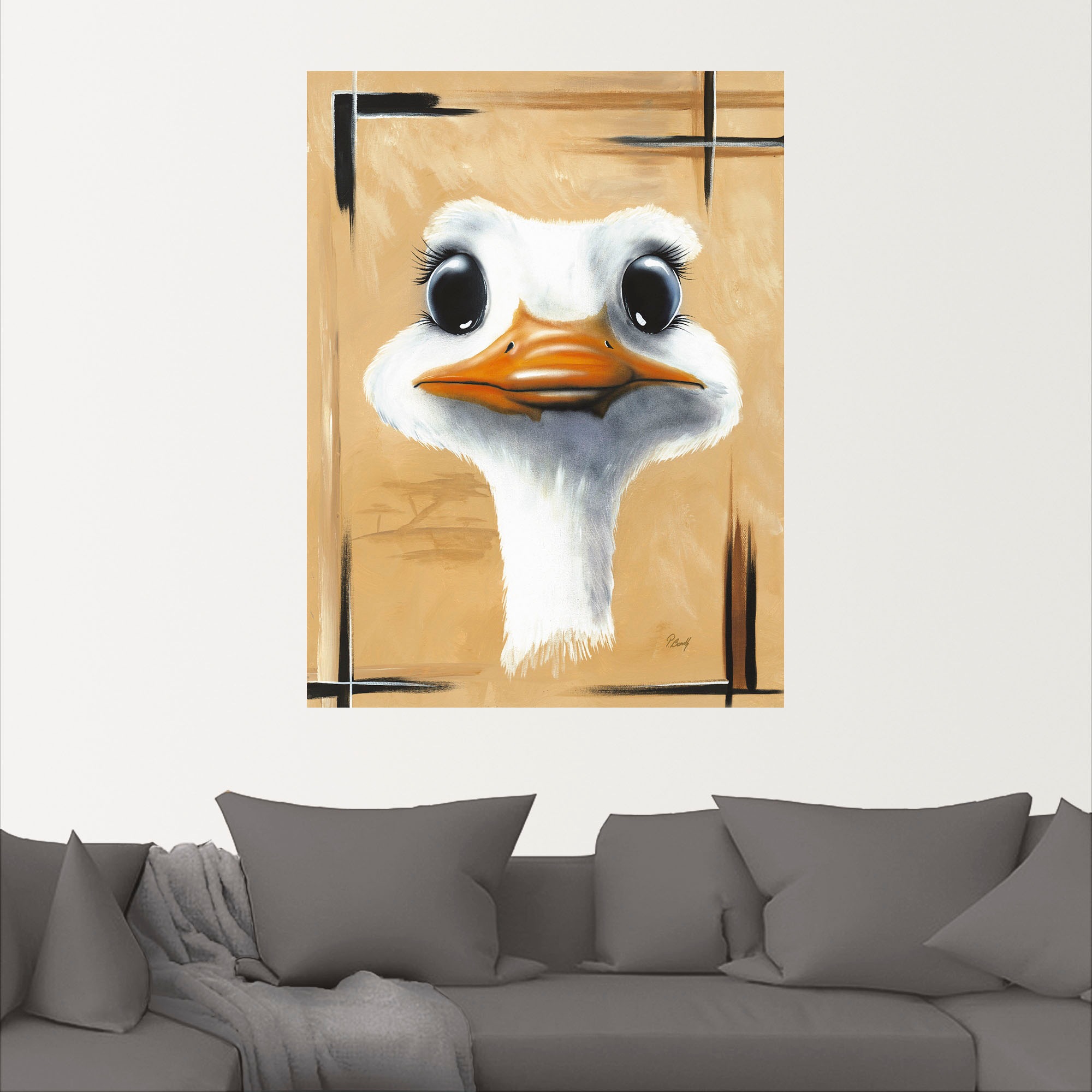 Artland Wandbild »Lustiger Strauß«, Vogelbilder, (1 St.), als Poster, Wandaufkleber in verschied. Größen
