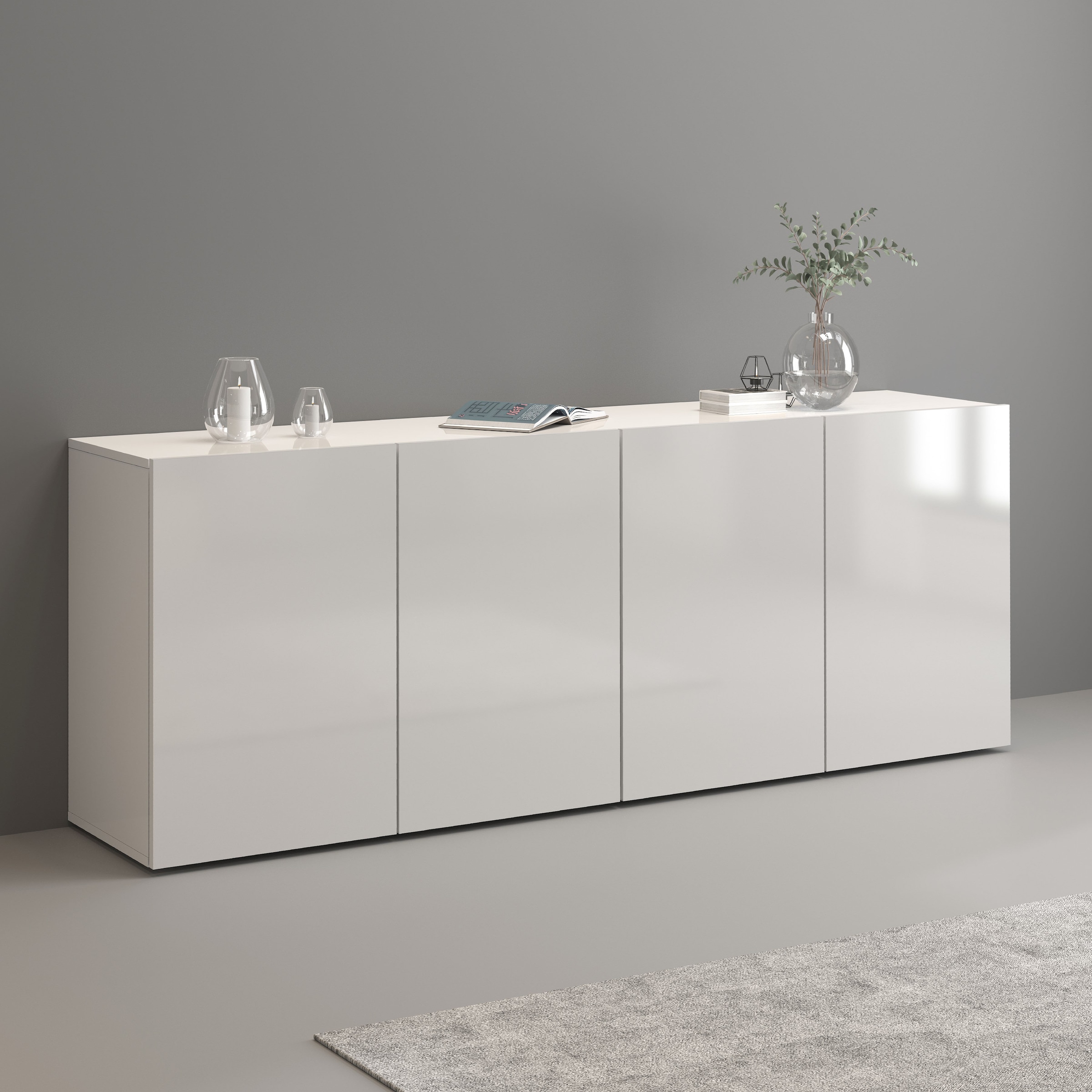 INOSIGN Sideboard »Egypt, Kommode, Schrank, Kredenz, grifflos« 4 Türen, Fro günstig online kaufen