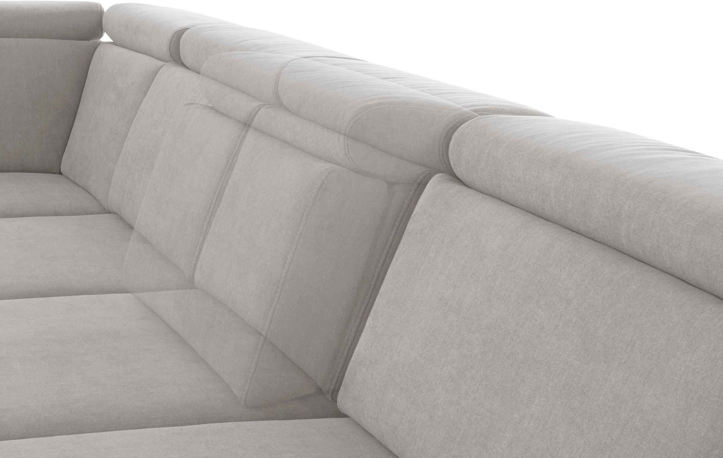 sit&more Wohnlandschaft »Brisbane U-Form«, Fußhöhe 15 cm, inklusive Sitztiefen-, Armteil- und Kopfteilverstellung