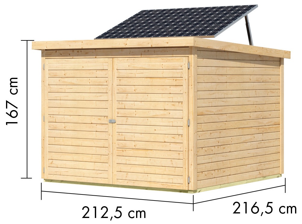 Karibu Fahrradbox »Fahrradgarage 4 Solar«, in verschiedenen Farben, mit Solarkit, BxTxH: 212,5x216,5x167 cm