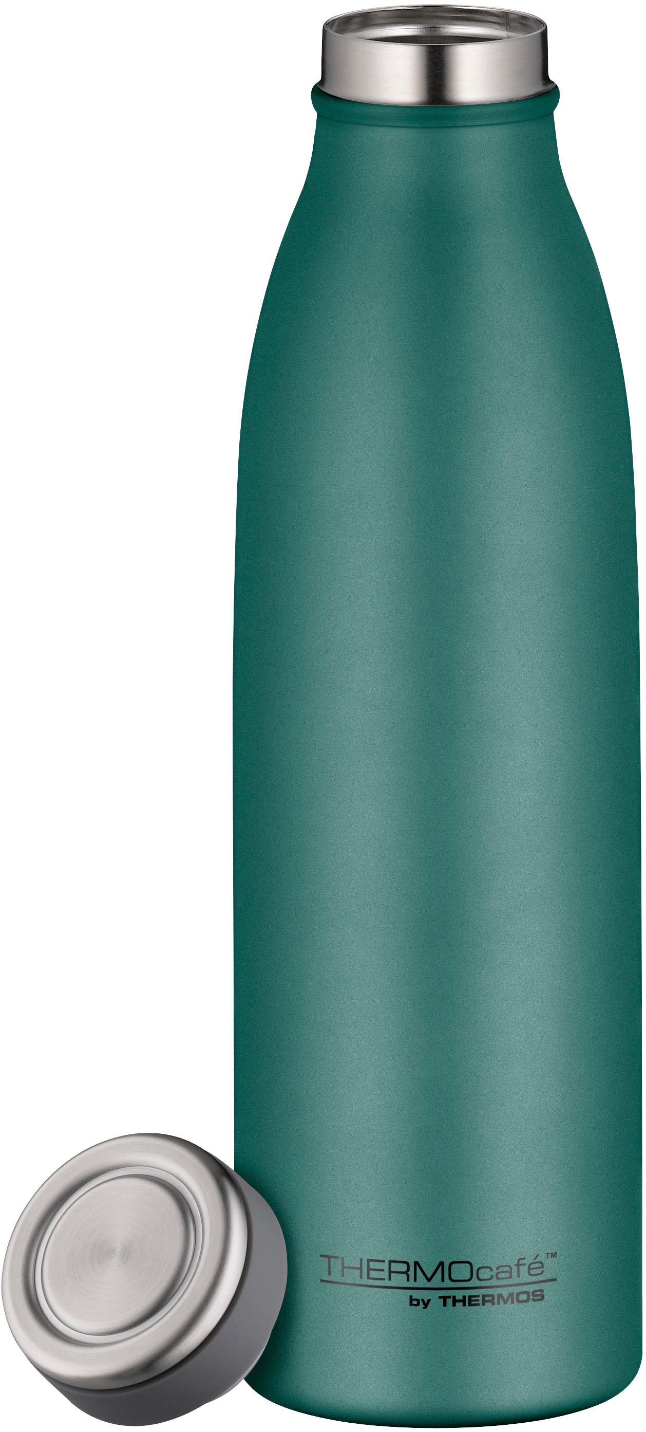 THERMOcafé Isolierflasche »TC BOTTLE, aus doppelwandigem Edelstahl, spülmaschinenfest«, (1 tlg.), gummierter Drehverschluss, absolut dicht bei Kohlensäure