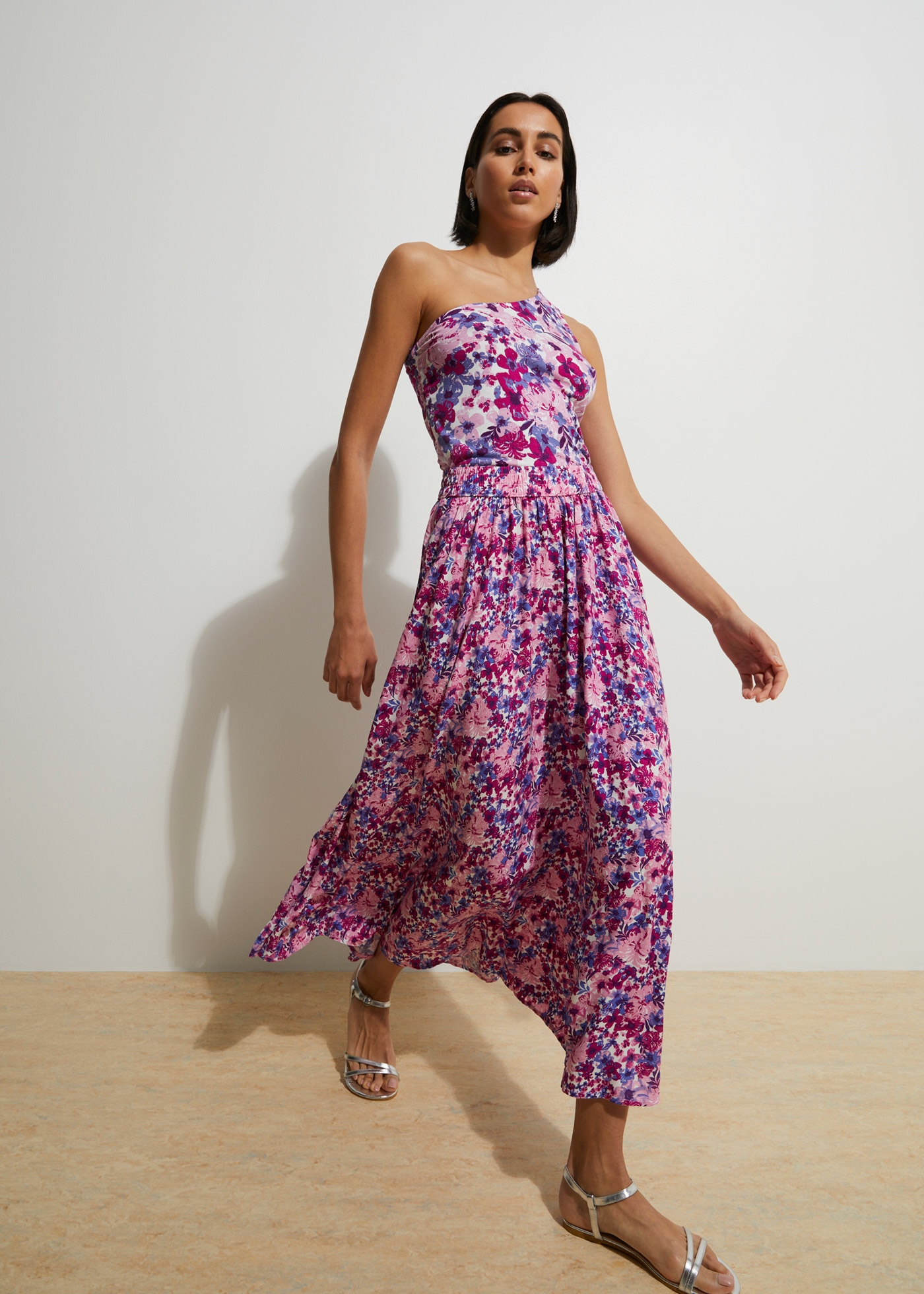 bonprix Sommerrock mit floralem Muster und aus weich fließender Viskose