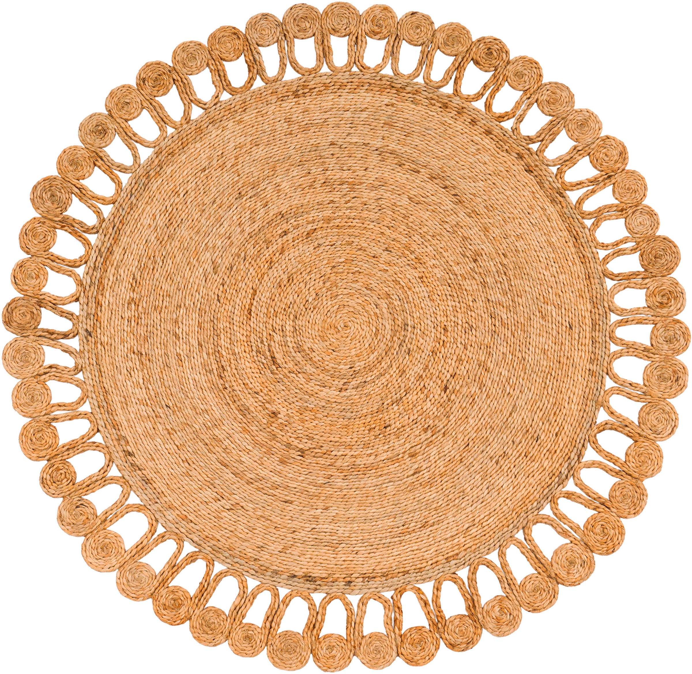 Paco Home Teppich »Viborg 597«, rund, handgefertigter Natur-Teppich, Jute, Modern, Boho, Ethno