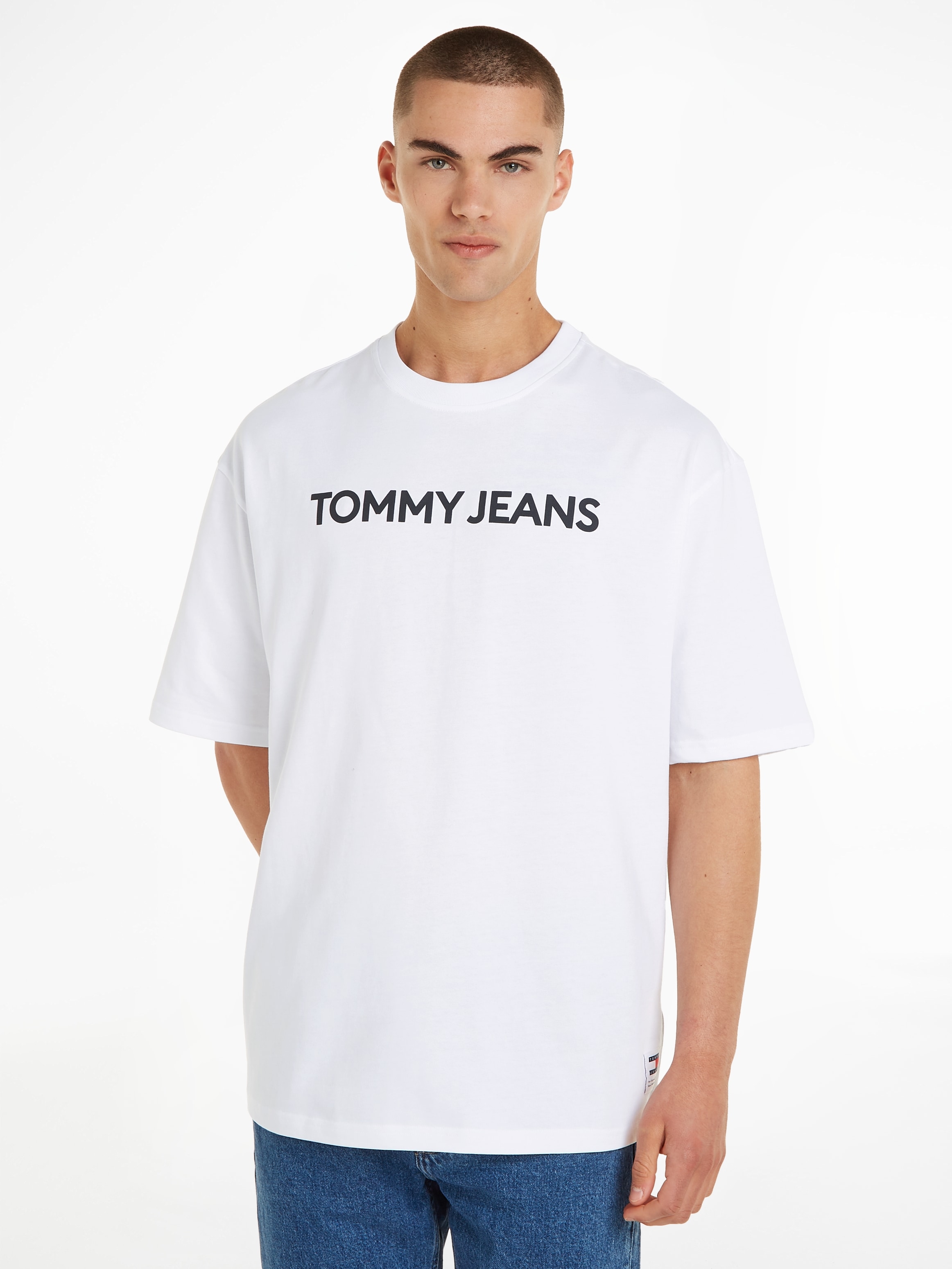 mit Tommy T-Shirt Tommy online Plus Jeans Jeans BOLD CLASSICS EXT«, TEE OVZ bestellen »TJM Schriftzug
