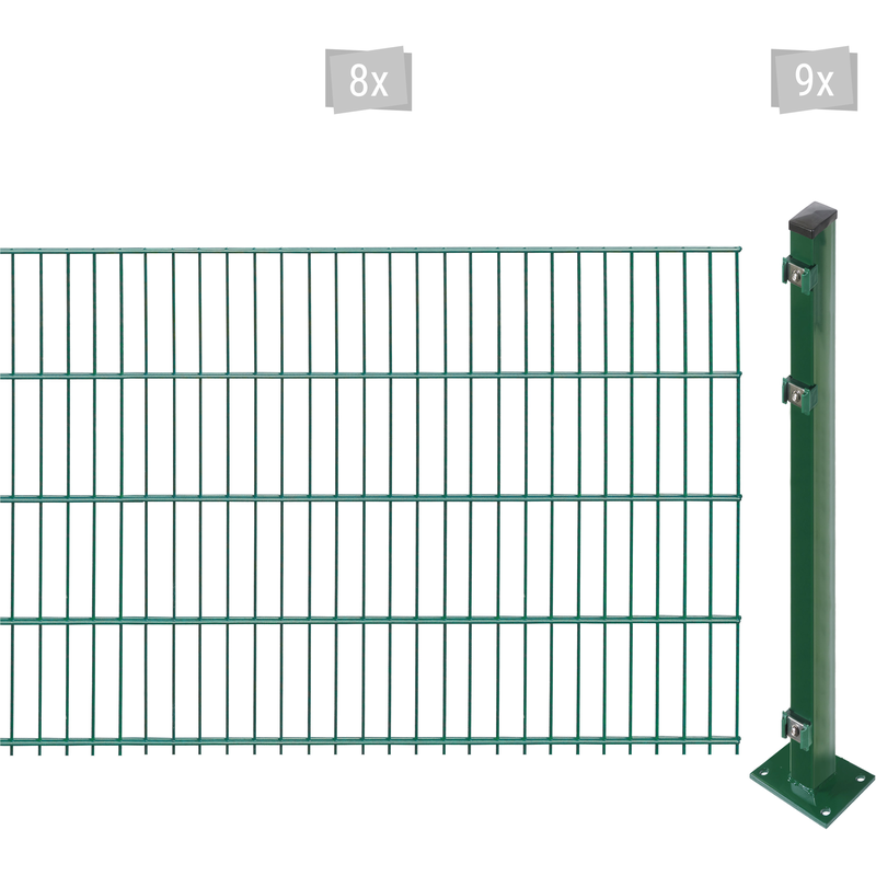 ARVOTEC Doppelstabmattenzaun »EASY 83 zum Aufschrauben« Zaunhöhe 83 cm, Zaunlänge 2 - 60 m dunkelgrün
