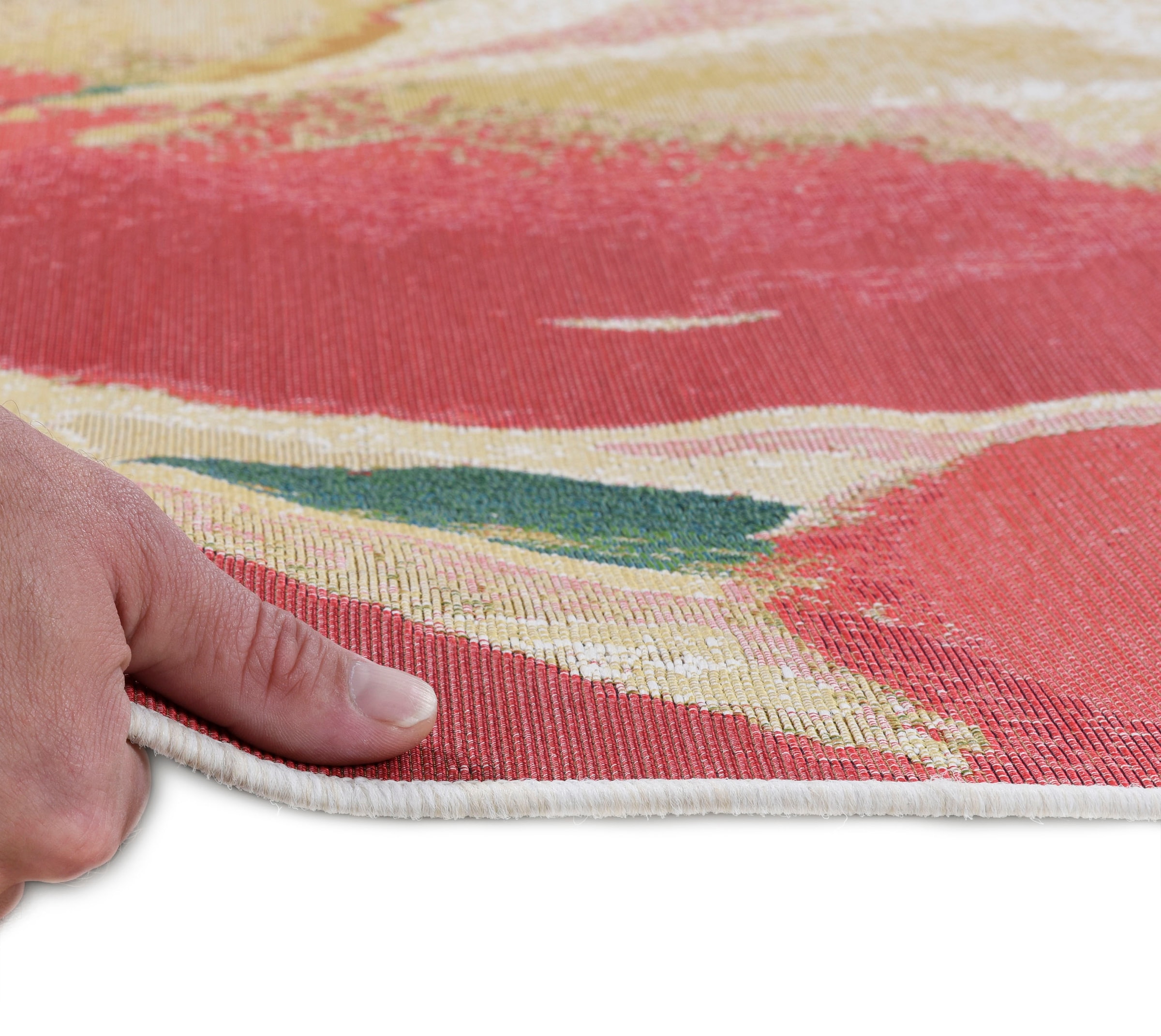 TOM TAILOR HOME Teppich »Garden Blossom«, rechteckig, 3 mm Höhe, Flachgewebe, modernes Blumen Design, In- und Outdoor geeignet