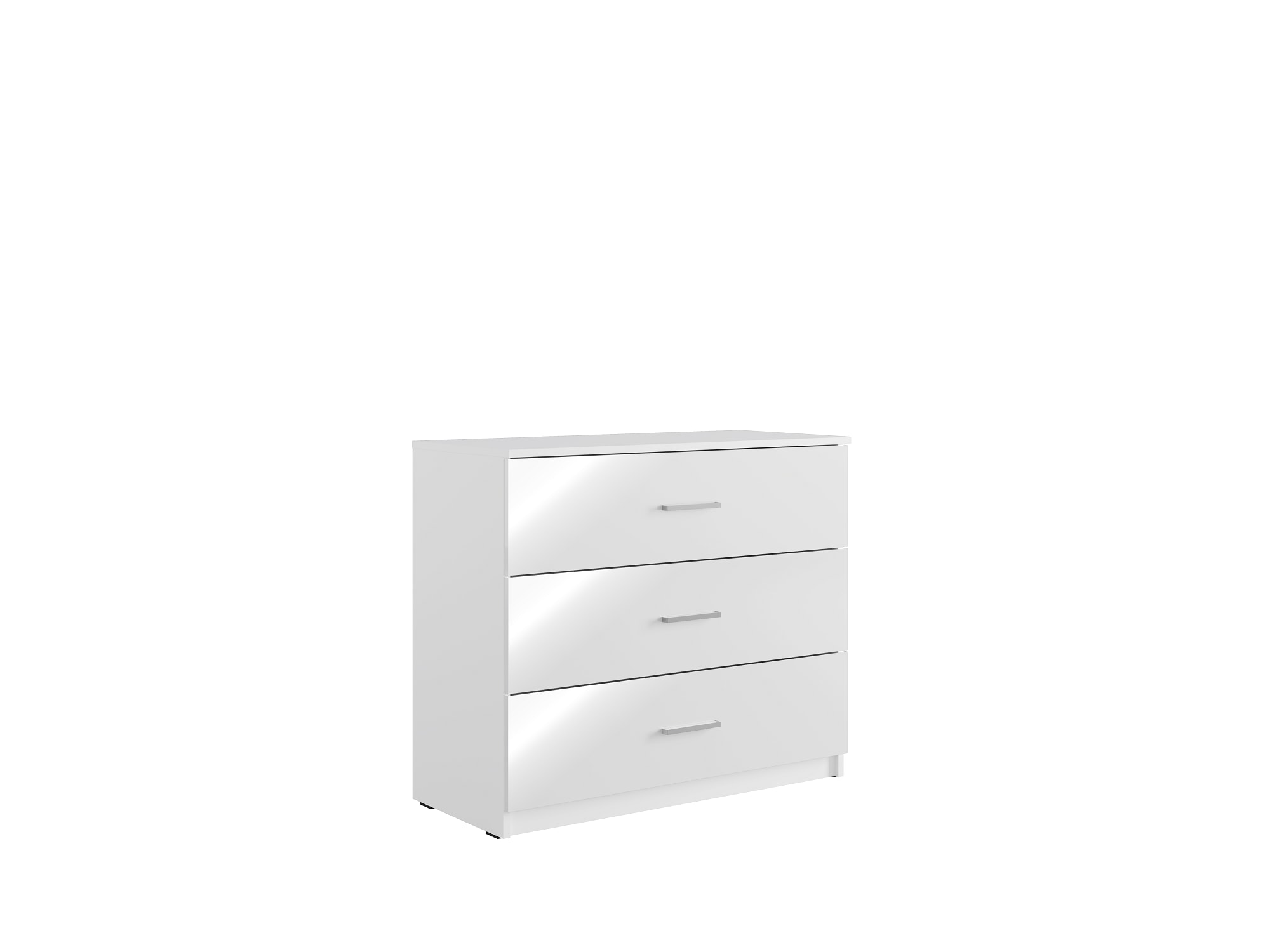 Home affaire Kommode »LANDERY Sideboard mit 3 Schubladen, weiß hochglänzend« Schubladenschrank mit viel Stauraum, Maße B/T/H: 93/42/80,5 cm