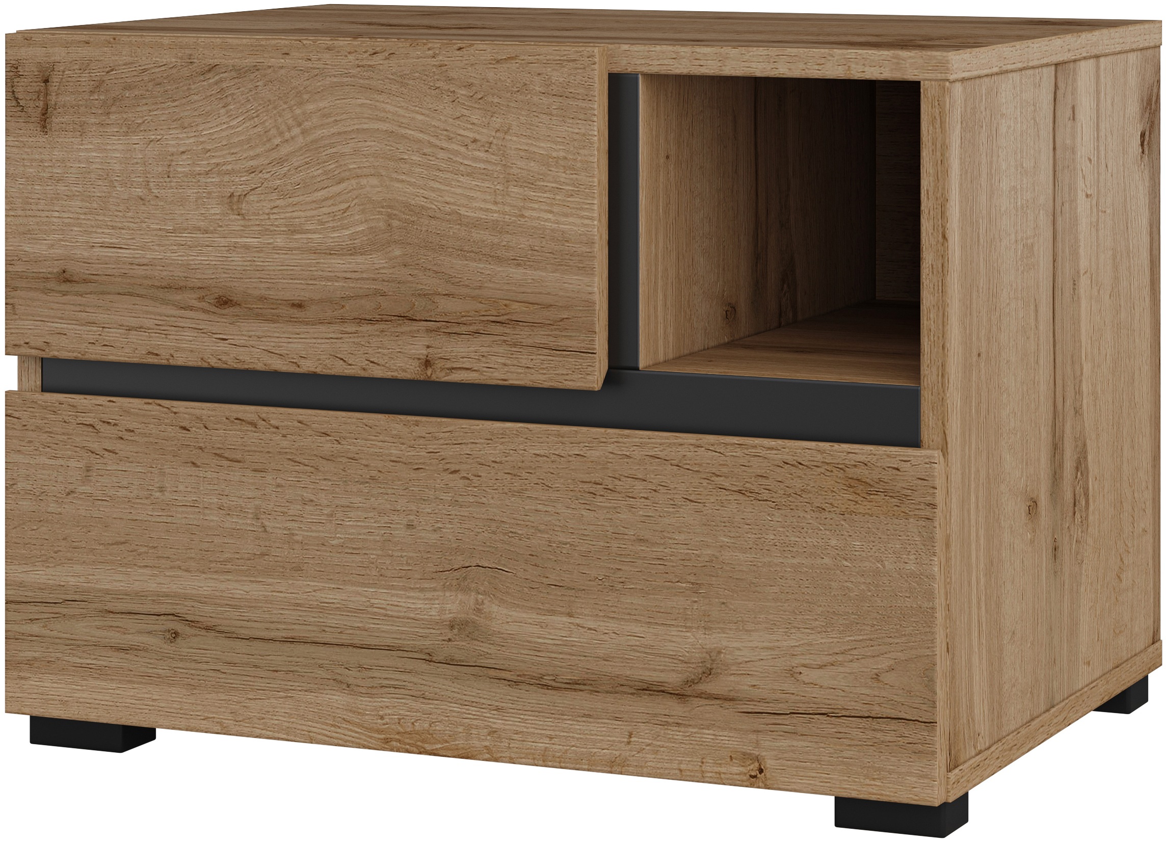 INOSIGN Nachtkommode »Cross, moderner griffloser Nachtschrank«, Nachttisch, günstig online kaufen