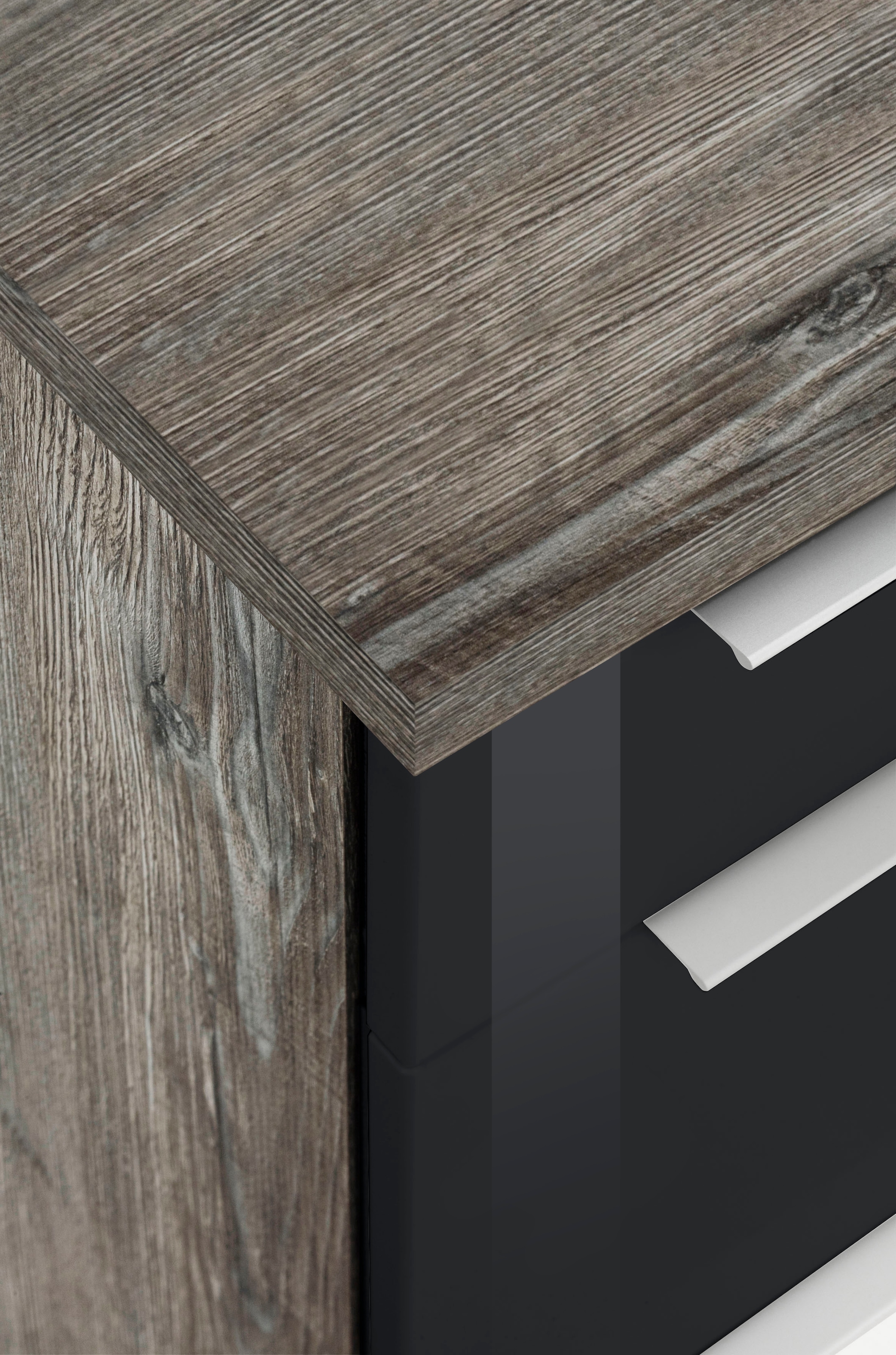 KOCHSTATION Küchenzeile »KS-Brindisi Breite 340 cm«, wahlweise mit E-Geräten und Induktion, mit MDF-Fronten und Regal