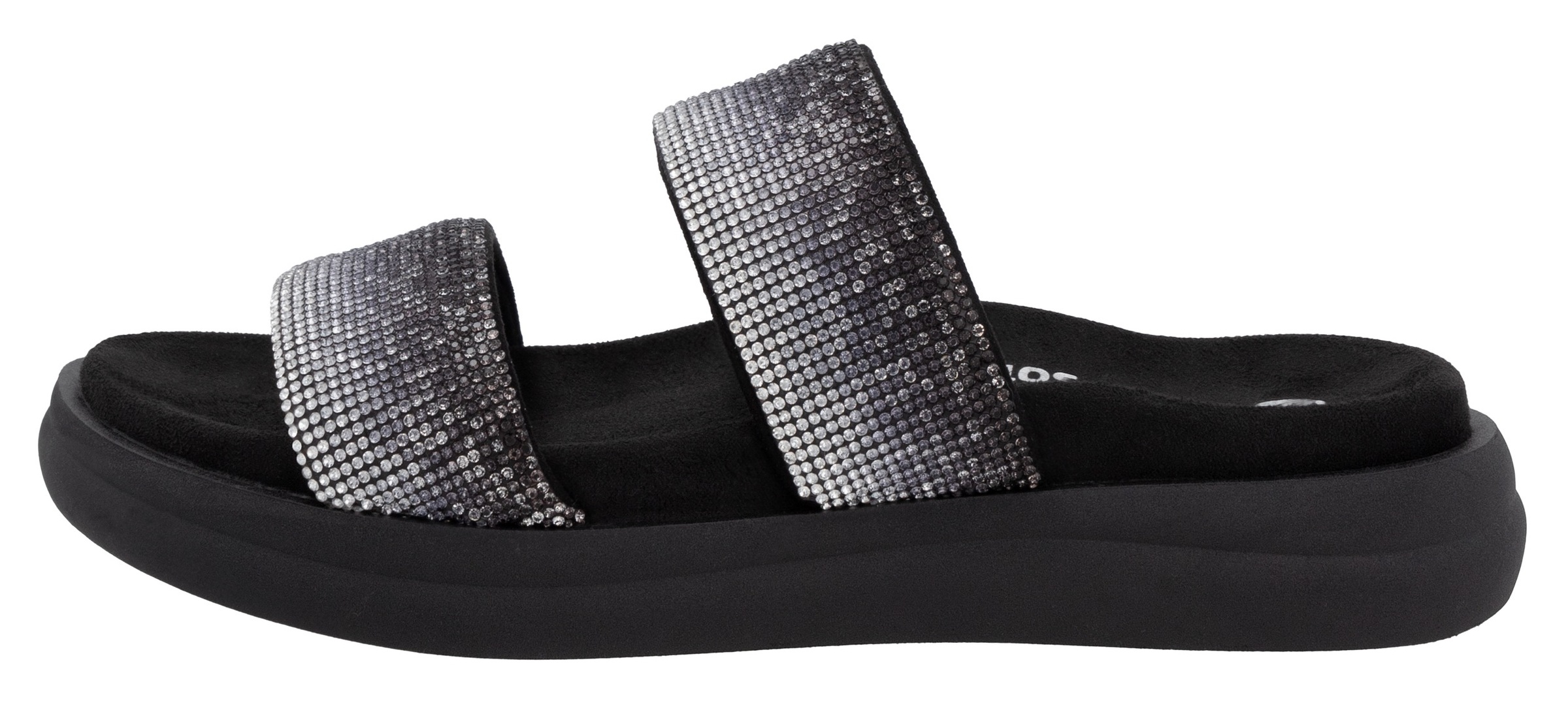 Remonte Pantolette  , Plateau, Sommerschuh, Schlappen mit funkelenden Strasssteinen