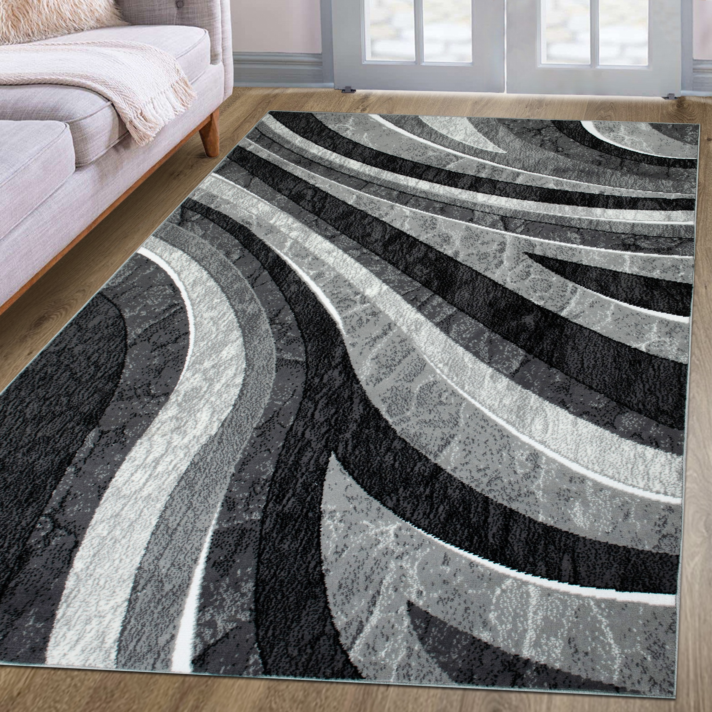 my home Teppich »Livil, medernes Wellen-design«, rechteckig, 8 mm Höhe, 3D- günstig online kaufen
