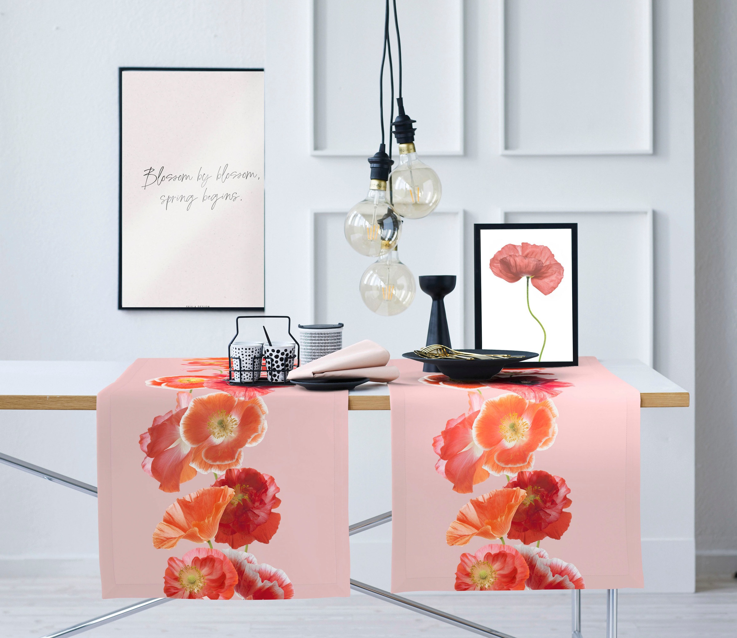 APELT Tischläufer »6854 SUMMERTIME, Sommerdeko, Sommer«, (1 St.), mit Blumenmotiv, Digitaldruck, roter Klatschmohn