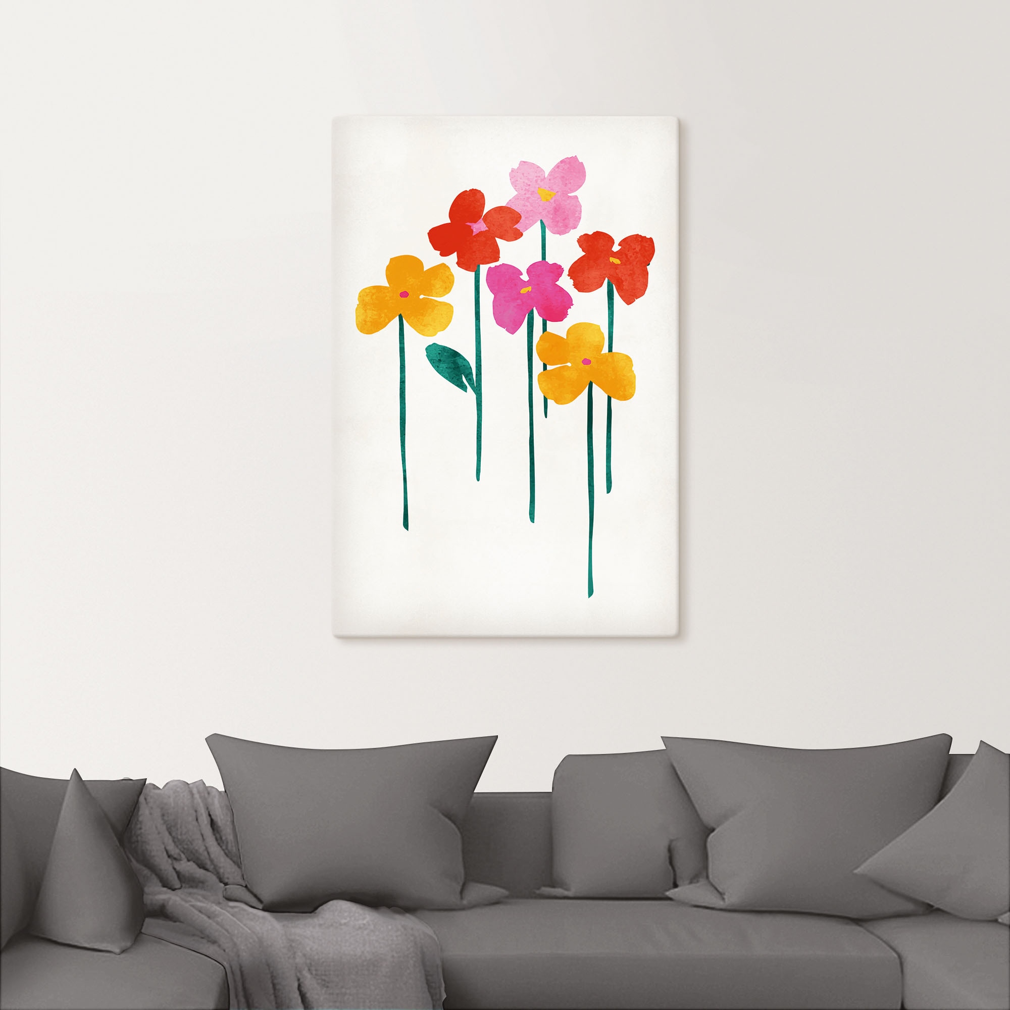 Artland Wandbild »Kleine glückliche Blumen«, Blumenbilder, (1 St.), als Leinwandbild, Poster in verschied. Größen