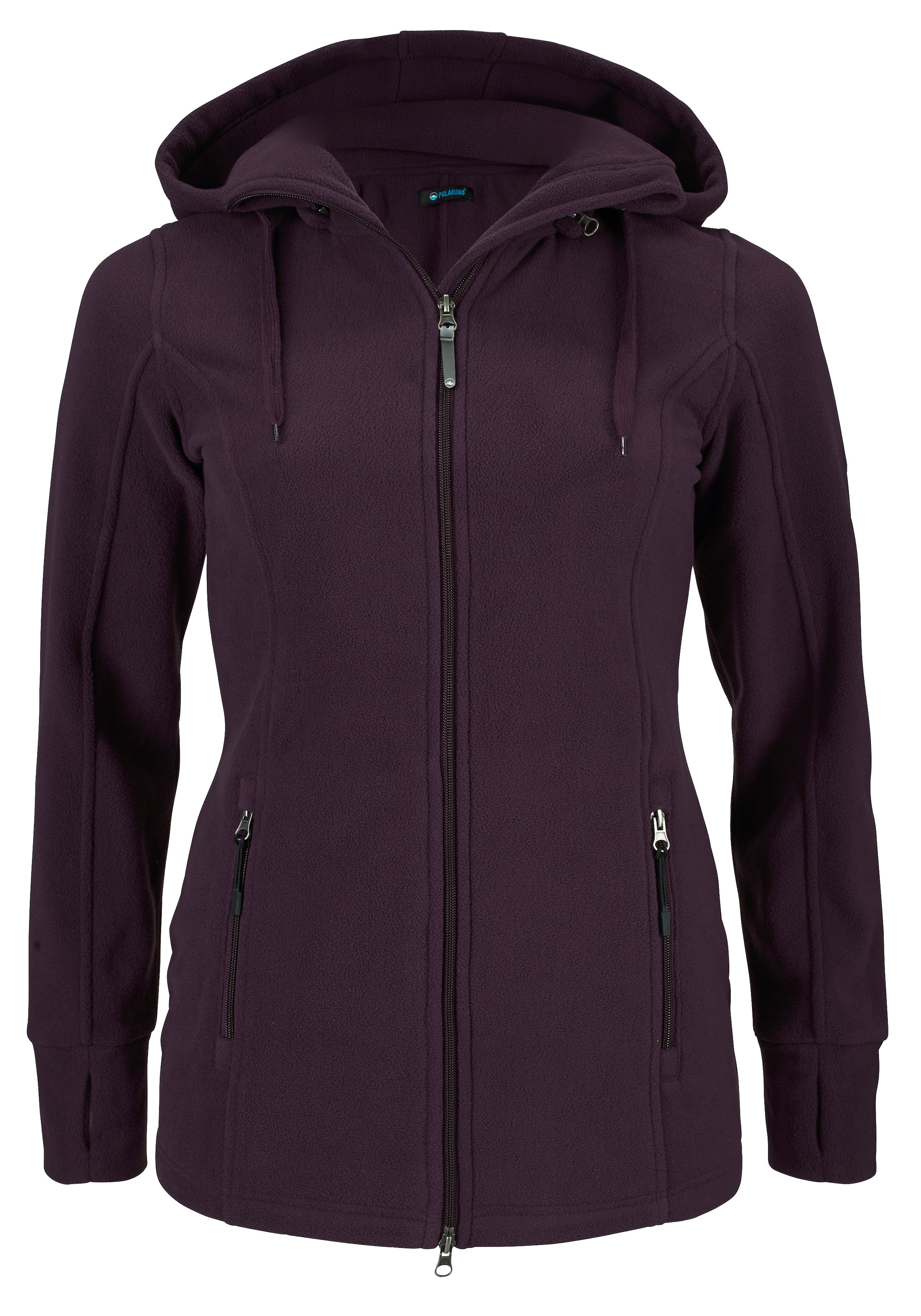 Polarino Fleecejacke, mit Kapuze, für kalte Tage, aus Fleece, sportlicher Stil, atmungsaktiv