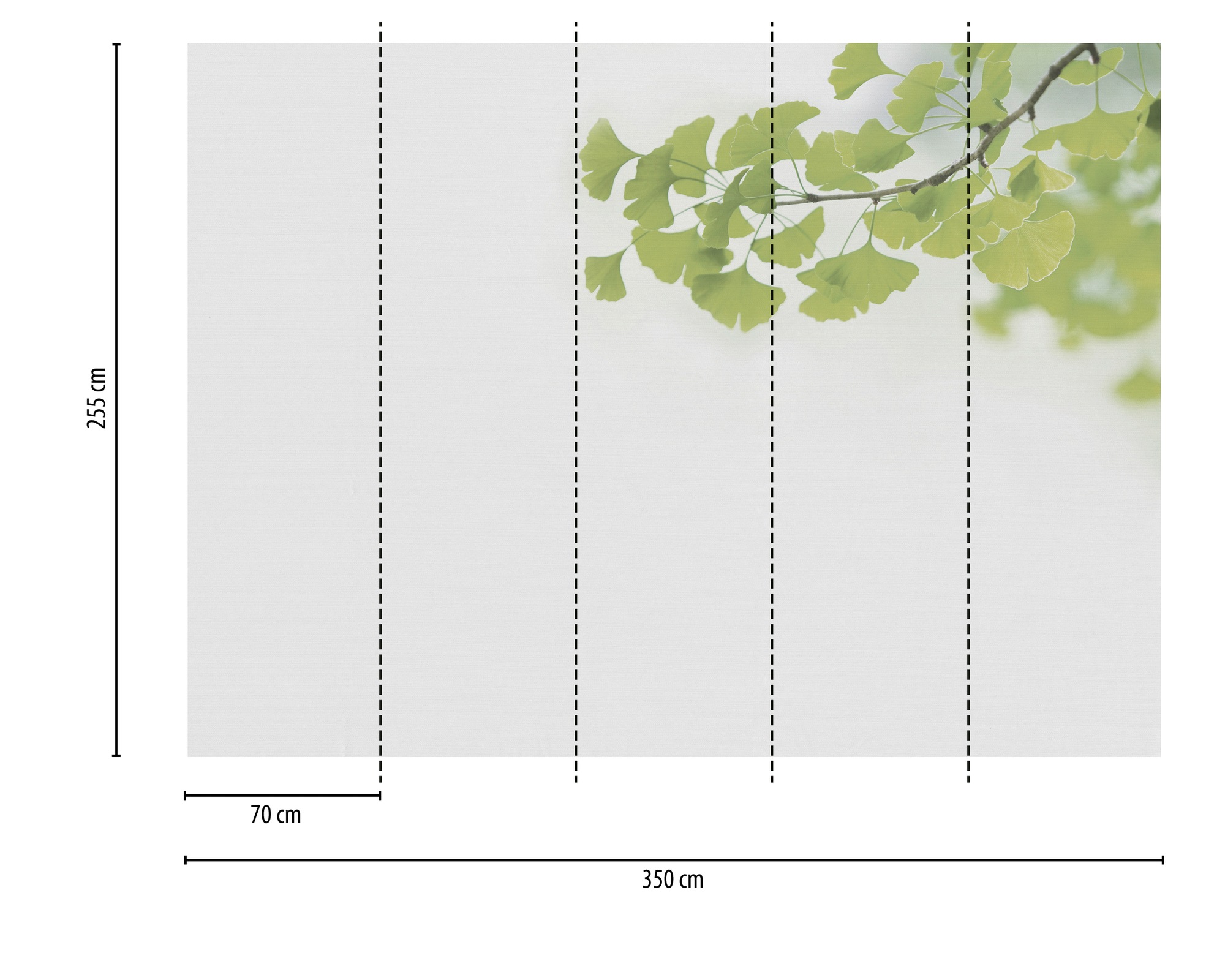 A.S. Création Vliestapete »Ginkgo-Tapete Zweige Hellgrün Weiß  Naturmotiv« strukturiert