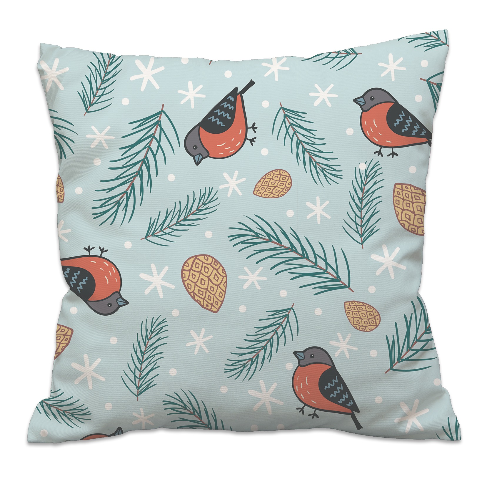 queence Dekokissen »Vögel im Winter«, Dekokissen mit HD Premium Druck Weihnachten