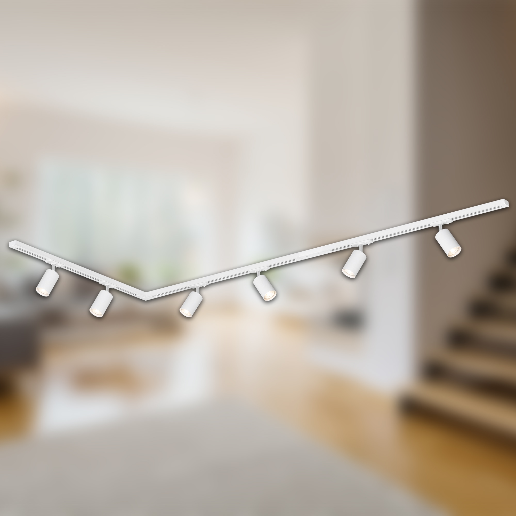Briloner Leuchten Schienensystem-Sets »RAIL« GU10 3 Stk. Schienensystem Rail 2,25 m Weiß max. 9W Decke Wohnzimmer Büro Küche
