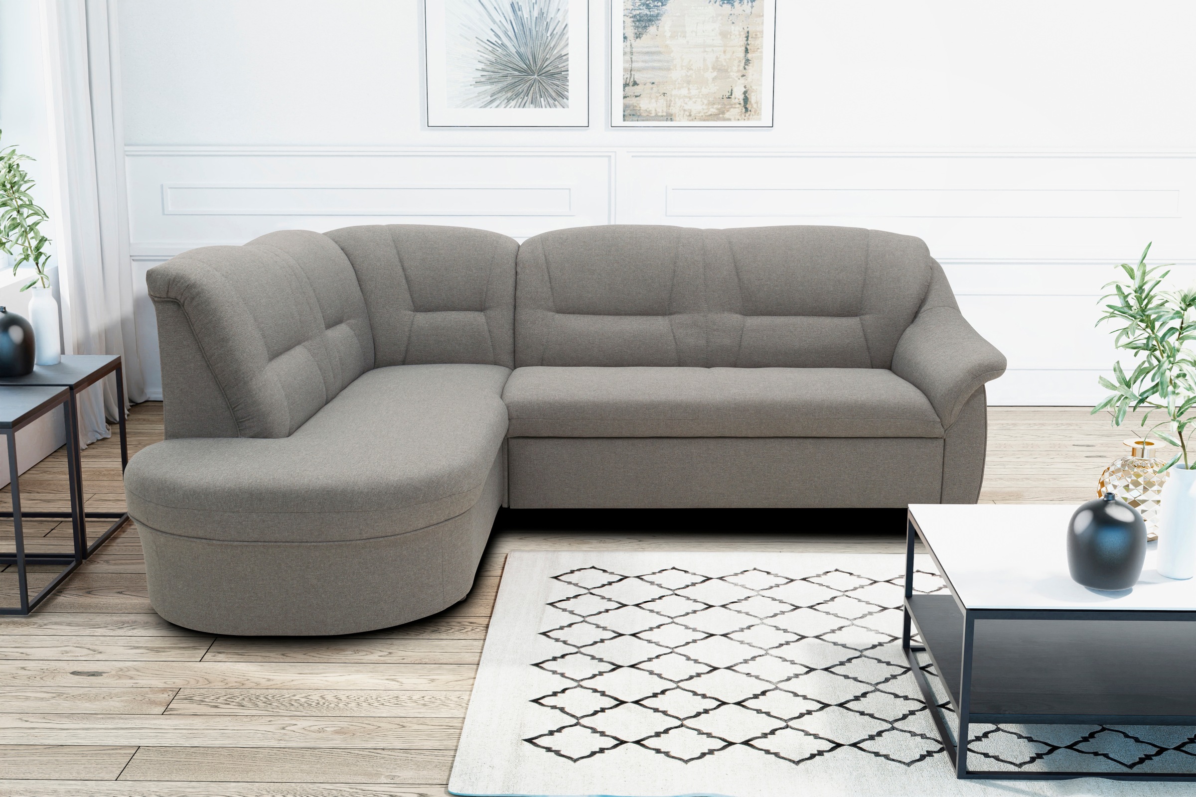 DOMO collection Ecksofa »Faenza für kleine Räume, Stellmaße 232,176cm, komf günstig online kaufen