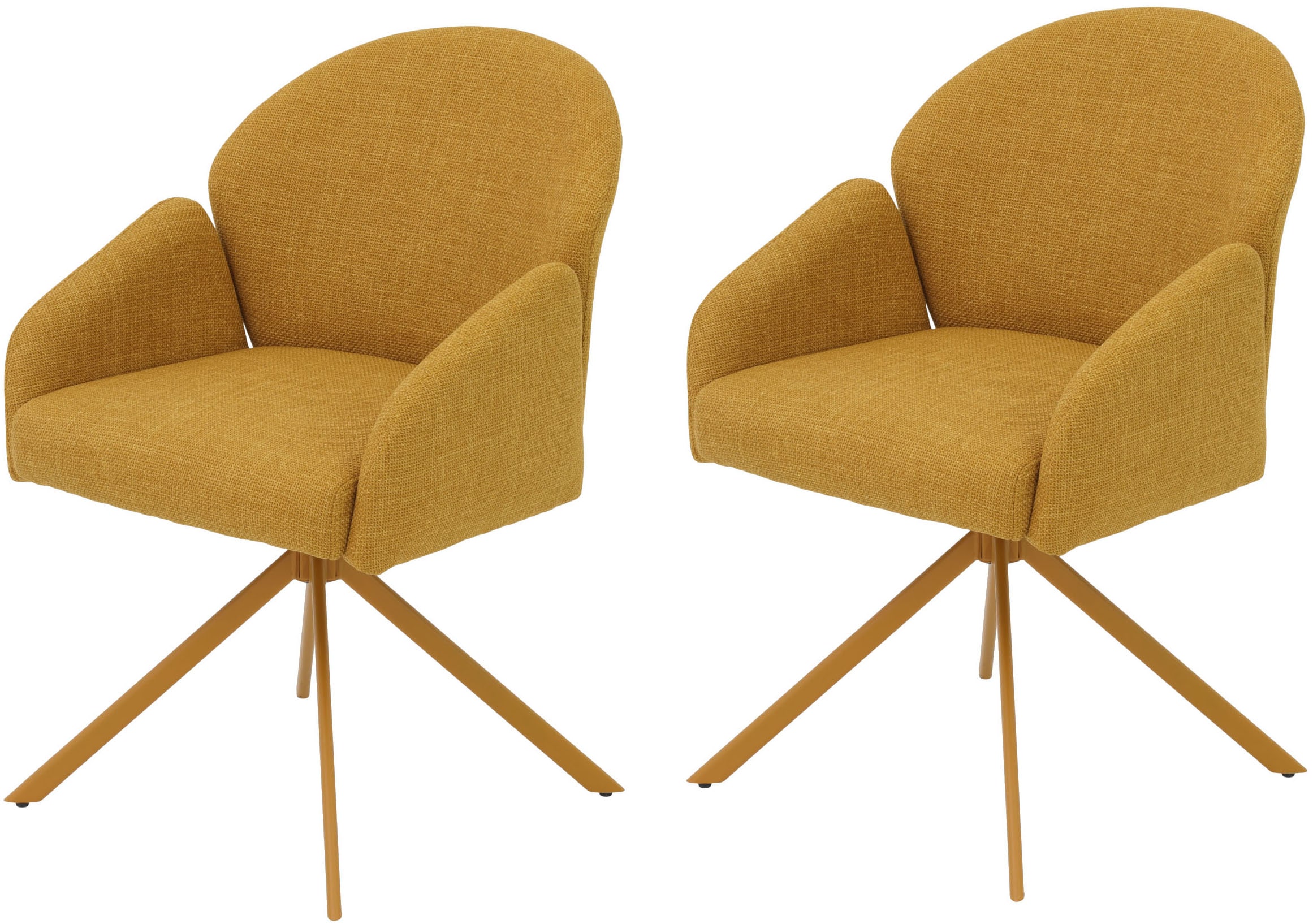 HELA Armlehnstuhl »HOLLY« (Set) 2 Stk.360° drehbar, Armlehnen, Gestell angepasst, Swing Back Komfortrücken