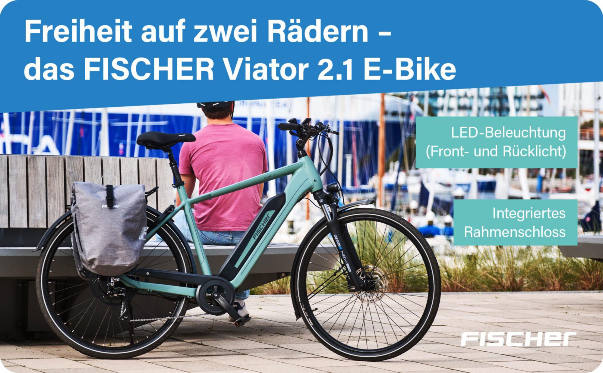 FISCHER Fahrrad »VIATOR 2.1 459 55 ACTIVE« 8 Gang Shimano ACERA Schaltwerk Heckmotor mit Akku-Ladegerät;mit Werkzeug,  Pedelec, Elektrofahrrad für Damen und Herren
