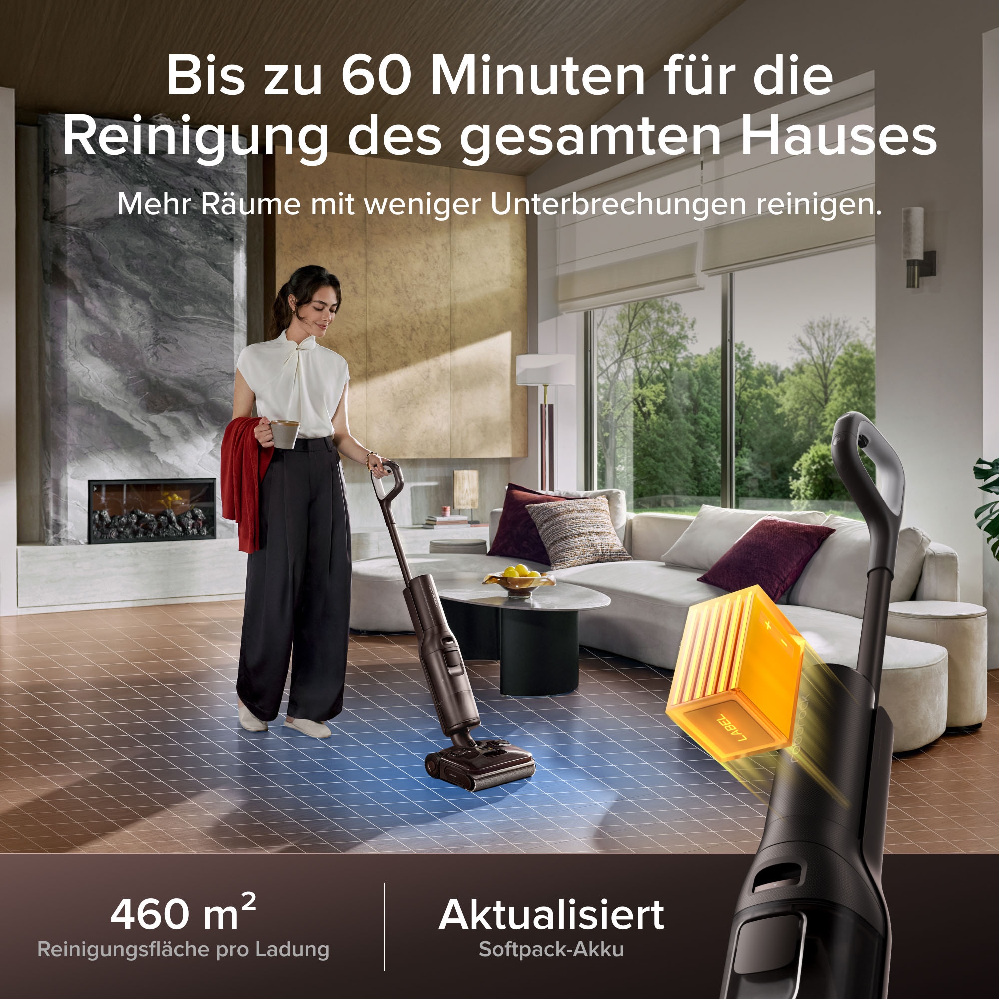 Roborock Nass-Trocken-Akkusauger »F25 Pro Turbo« HyperScrub Schrubbermodus, 25.000 Pa, App-Steuerung