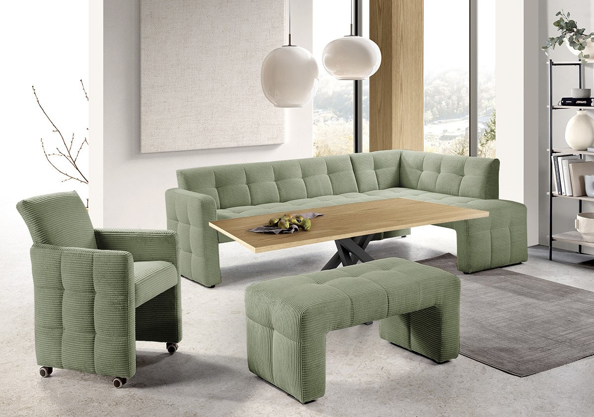 exxpo - sofa fashion Essbank »Barista, bequem und elegant, hohe Bodenfreiheit,«, Eckbank Barista bequem und elegant, hochwertige Detailverarbeitung