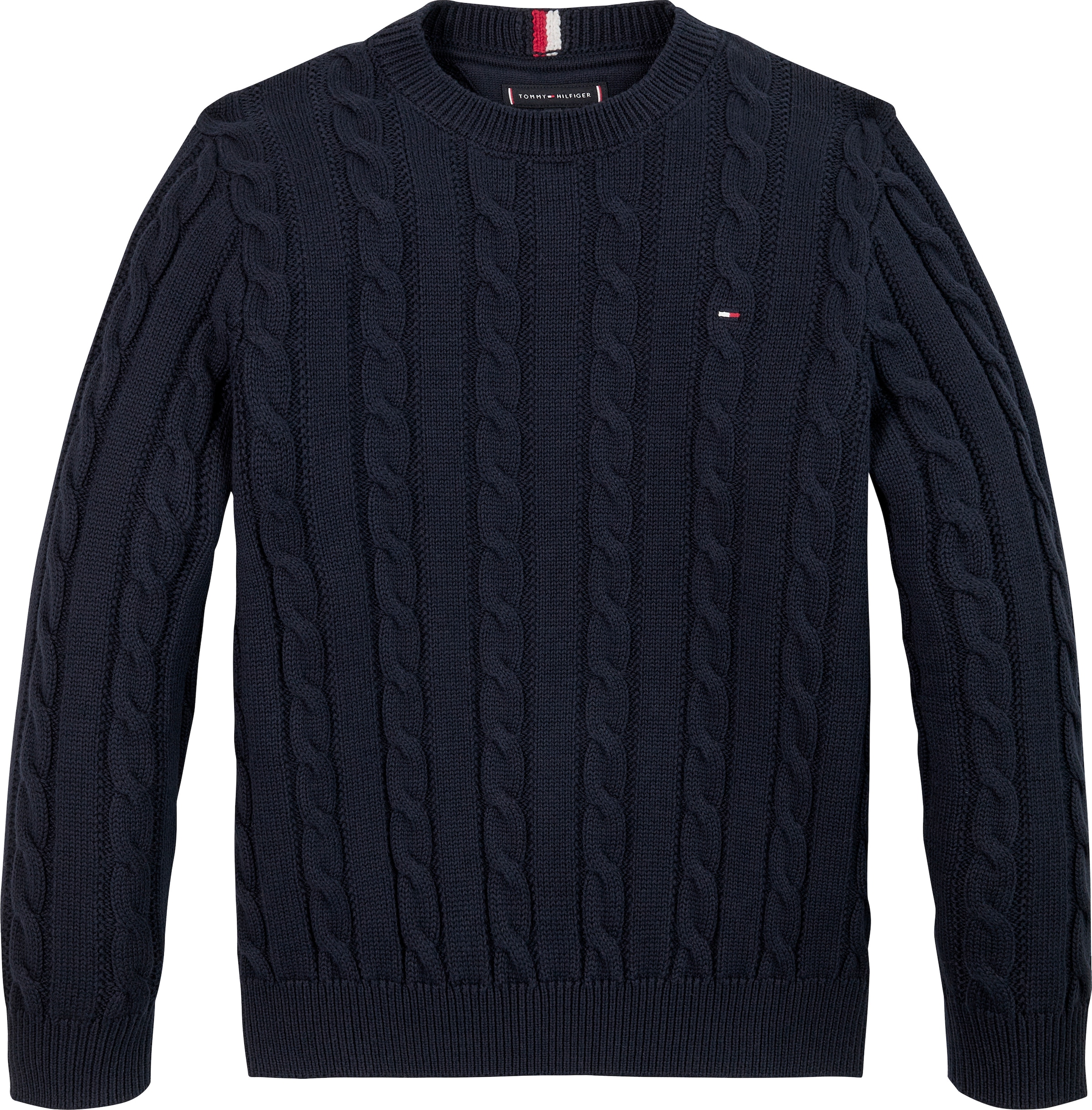 Tommy Hilfiger Strickpullover »ESSENTIAL REG CABLE SWEATER«, mit Zopfmuster