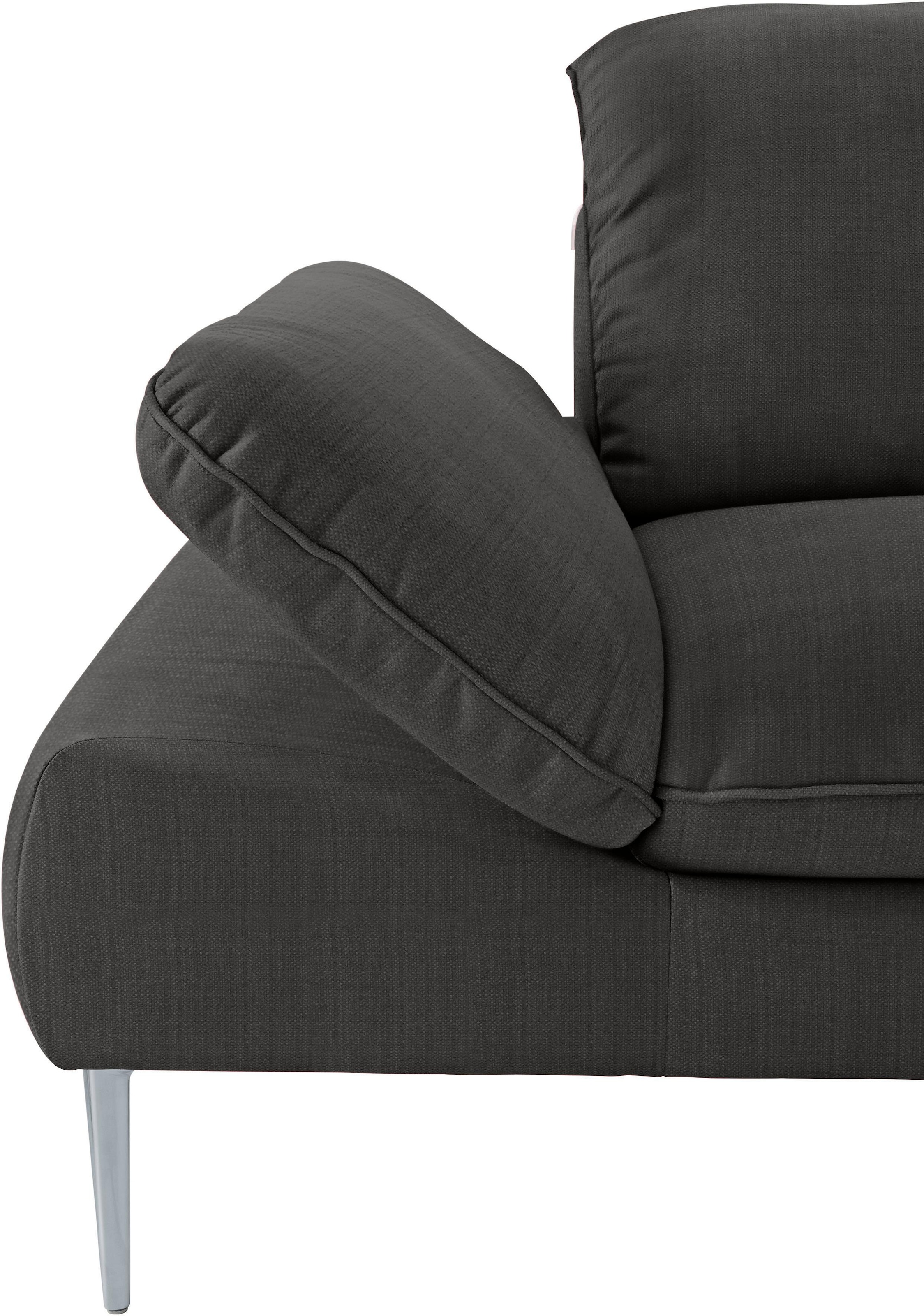 W.SCHILLIG Ecksofa »enjoy&MORE, Designsofa, bequem, zeitlos und elegant, L-Form« mit Sitztiefenverstellung, Füße silber matt, Breite 340 cm