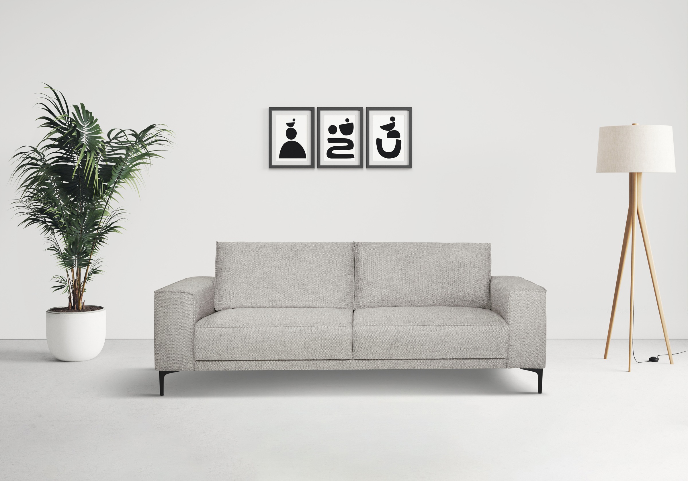 Places of Style 3-Sitzer »3er Sofa Oland, Struktur, Flachgewebe, Luxus-Micr günstig online kaufen