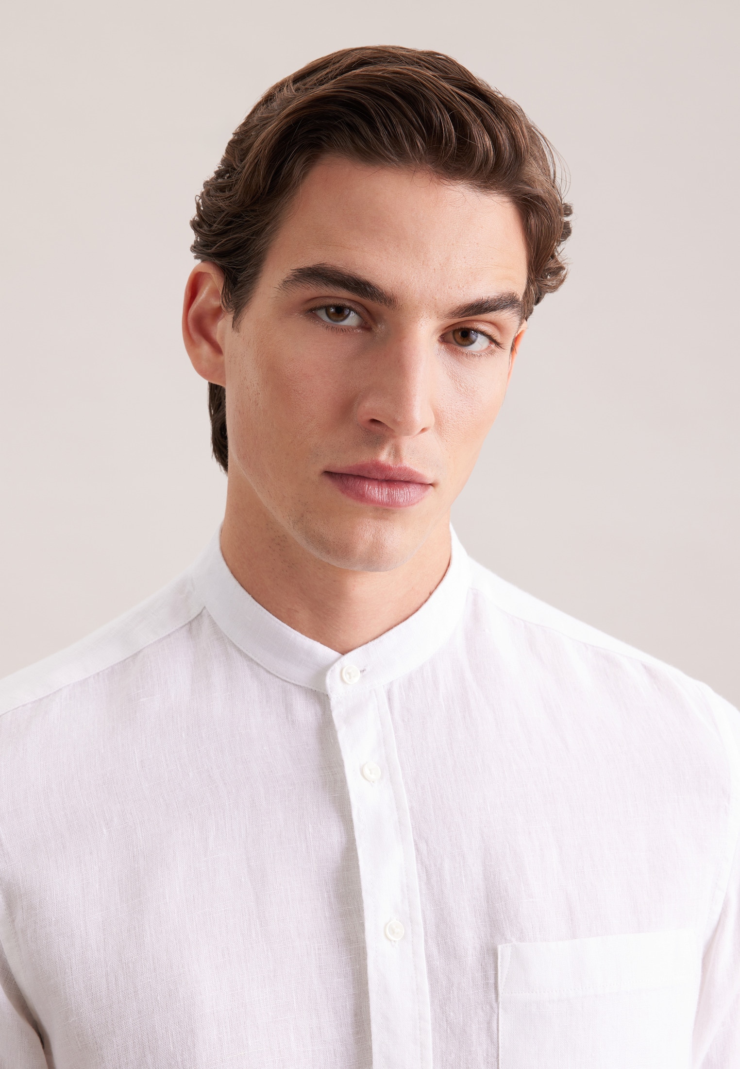 seidensticker Leinenhemd »Schwarze Rose« Slim 1/1 Stehkragen Uni