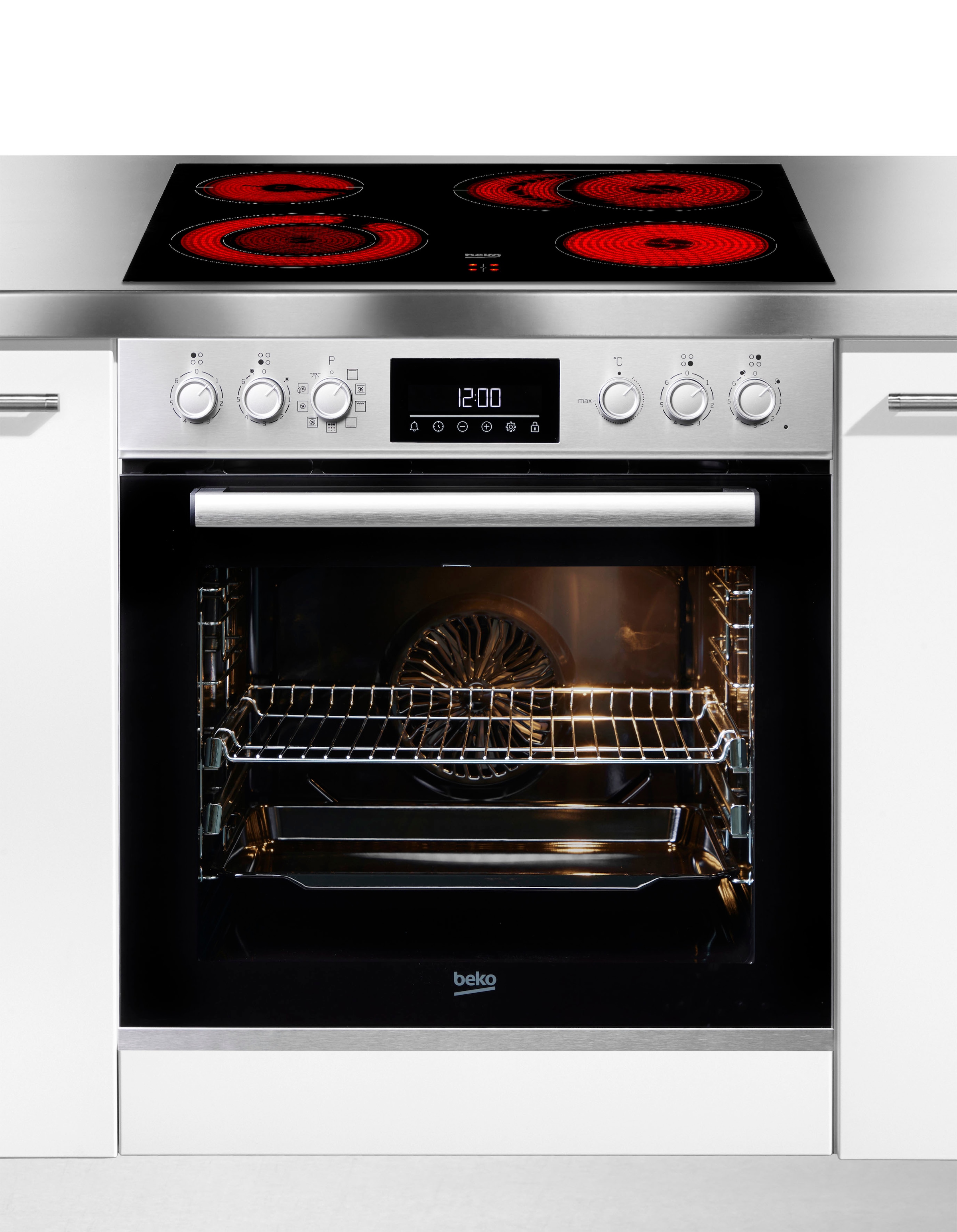 BEKO Elektro-Herd-Set »BBUM12320XMPE«, mit 2-fach-Teleskopauszug, Pyrolyse-Selbstreinigung