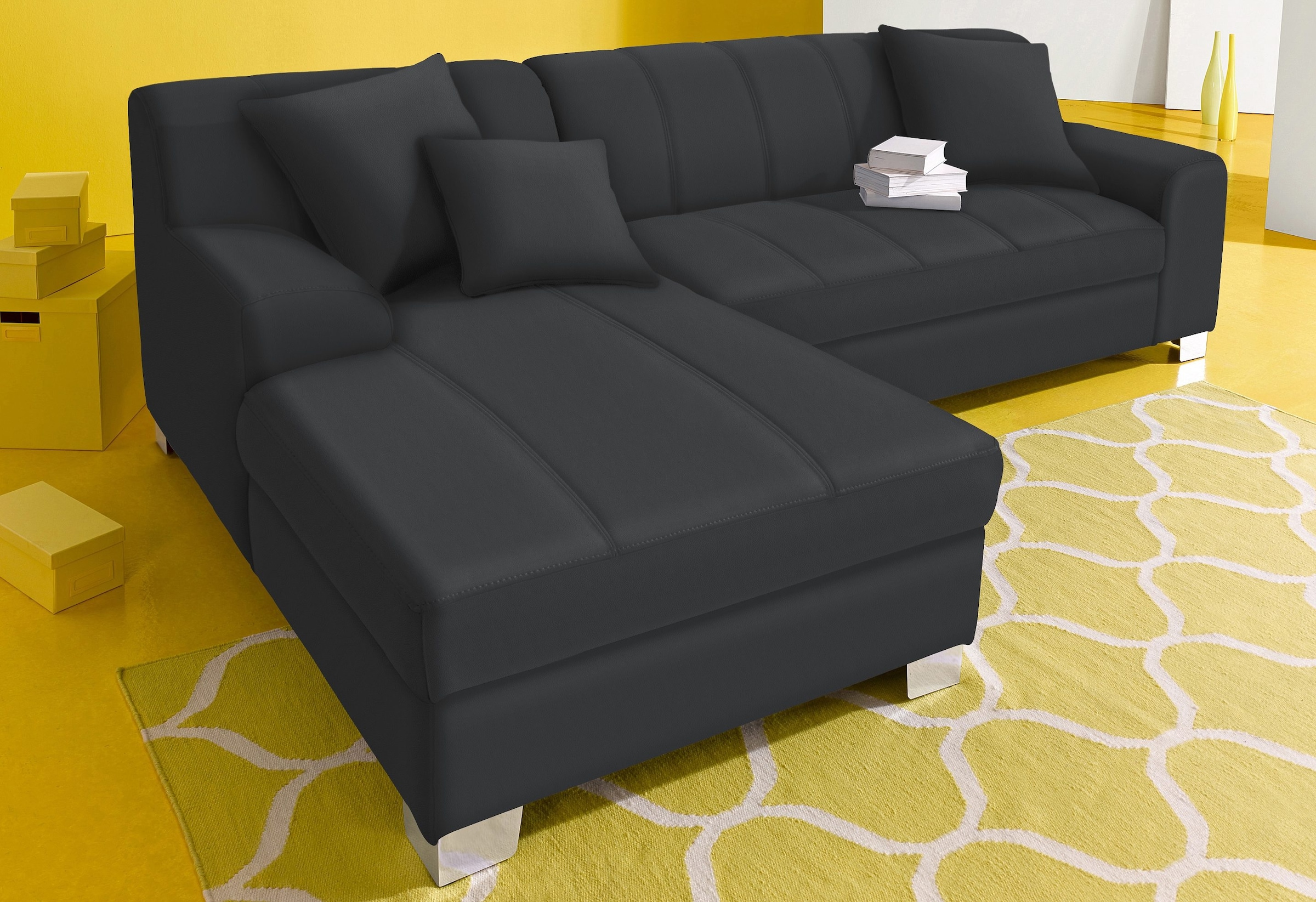 INOSIGN Ecksofa »Turah incl. Zierkissen, moderne Steppung, auch in Leder«, günstig online kaufen