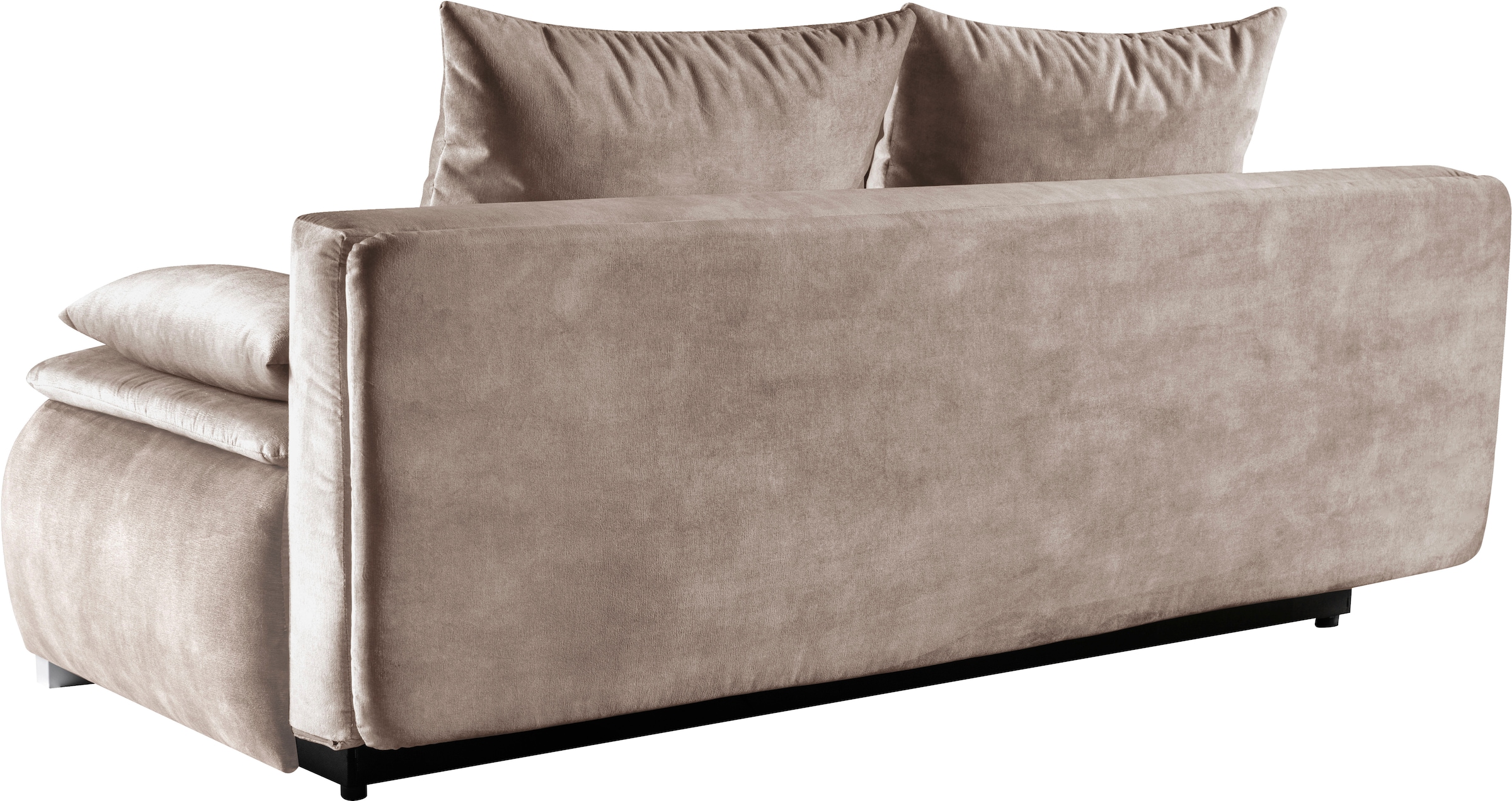 WERK2 Schlafsofa »Tekla 206 cm LED modern, Liegefläche 200/140cm, Wellenunterfederung« Veloursstoff, Schlaffunktion, Bettkasten, LED-Beleuchtung