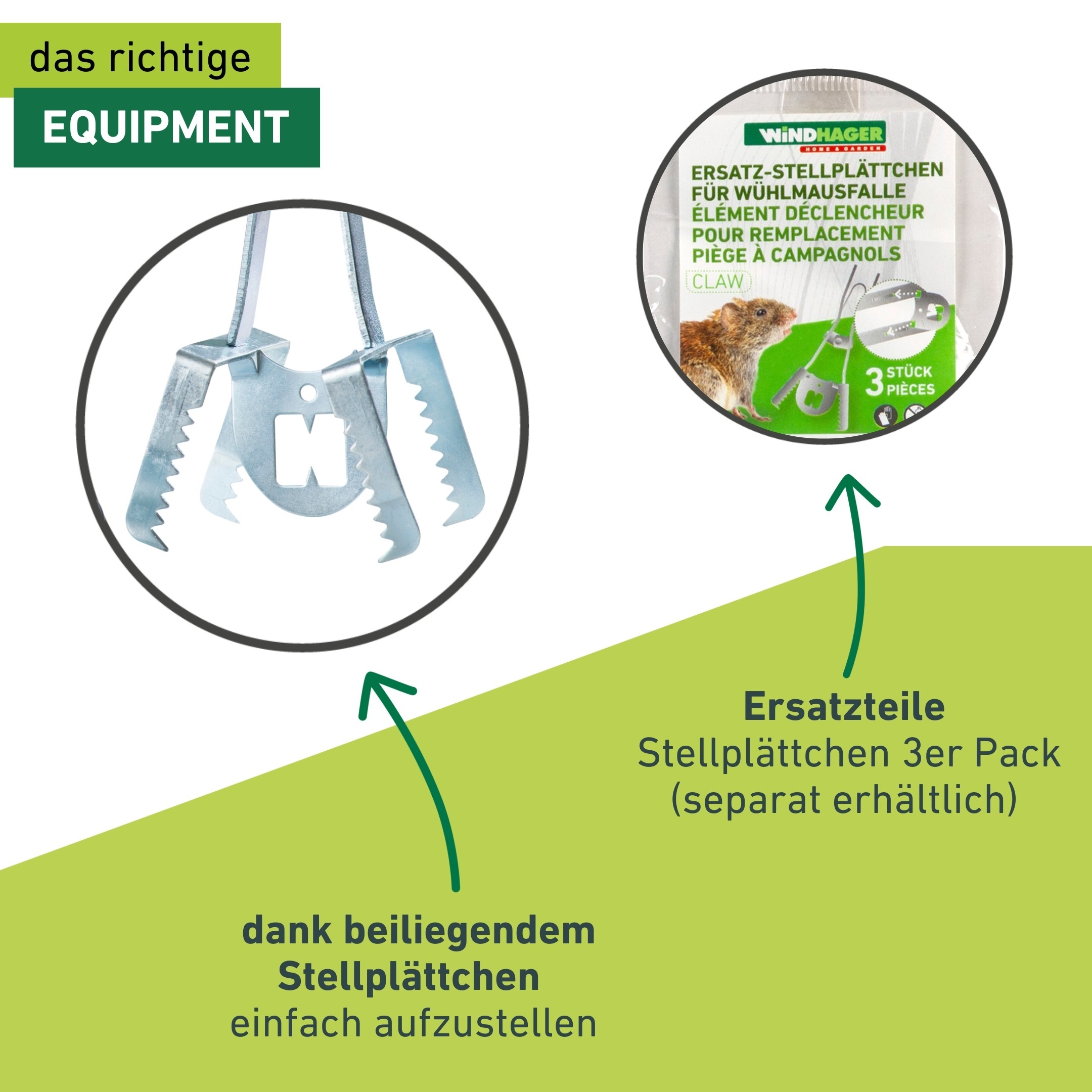 Windhager Schlagfalle »für Wühlmausgänge, Zangen-Wühlmausfalle« Schnappfalle wiederverwendbar, verzinkt, silber