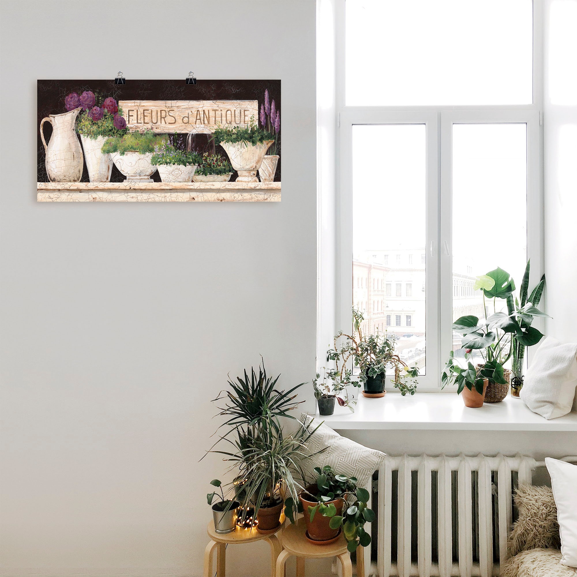 Artland Wandbild »Antike Blumen«, Vasen & Töpfe, (1 St.), als Alubild, Outdoorbild, Leinwandbild, Poster, Wandaufkleber