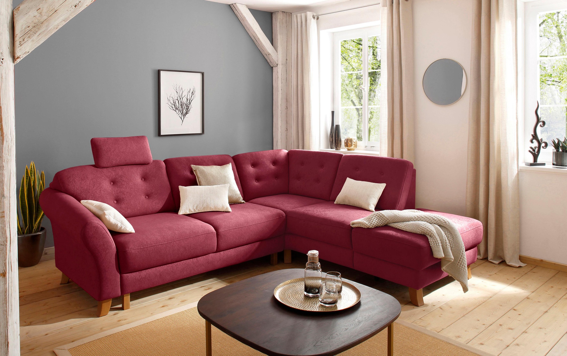 Home affaire Ecksofa »Trondheim L-Form«, mit Federkern