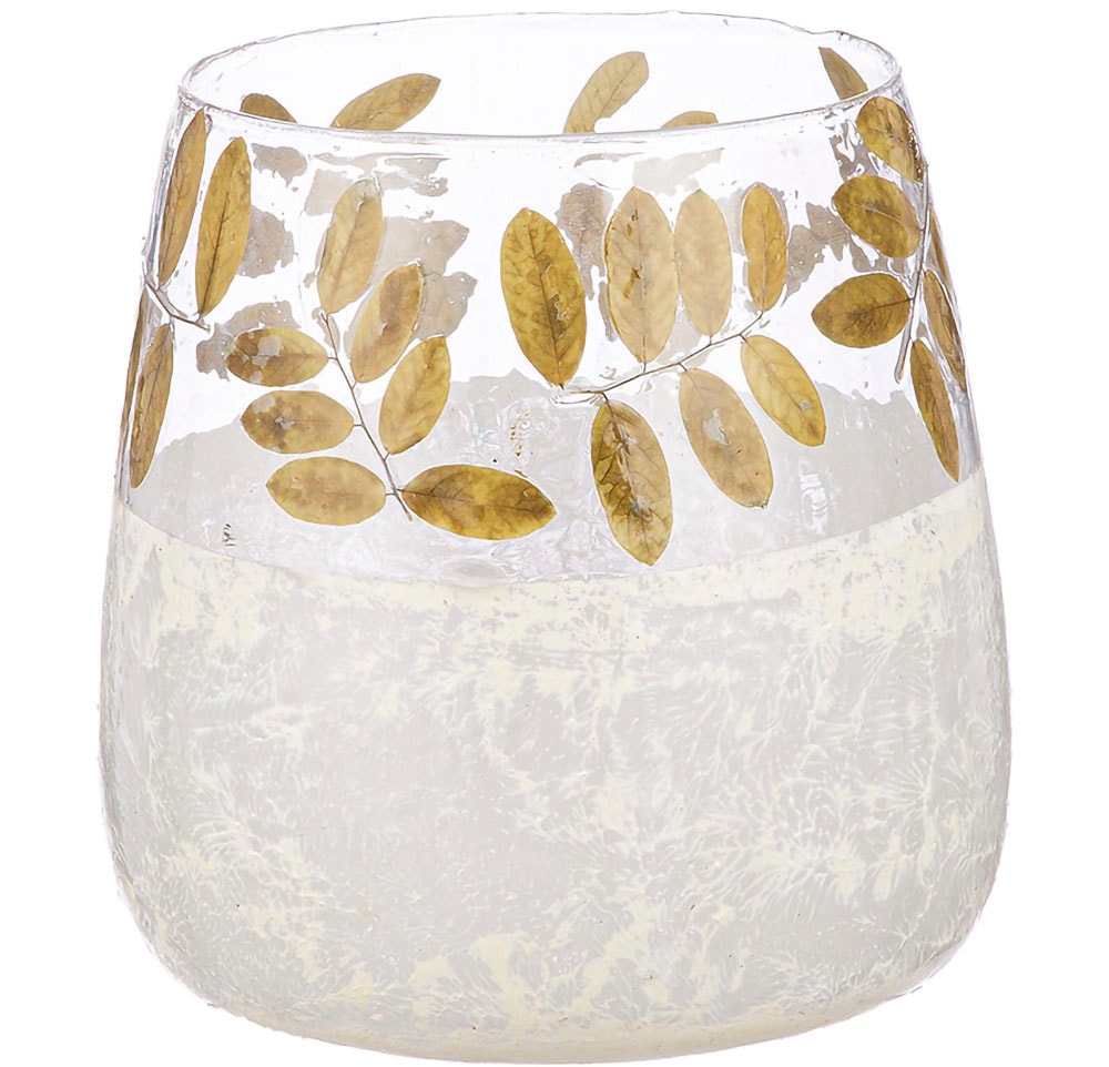 GILDE Teelichthalter »Kerzenhalter Foliage« 1-flammig, aus Glas, Höhe ca. 2 günstig online kaufen